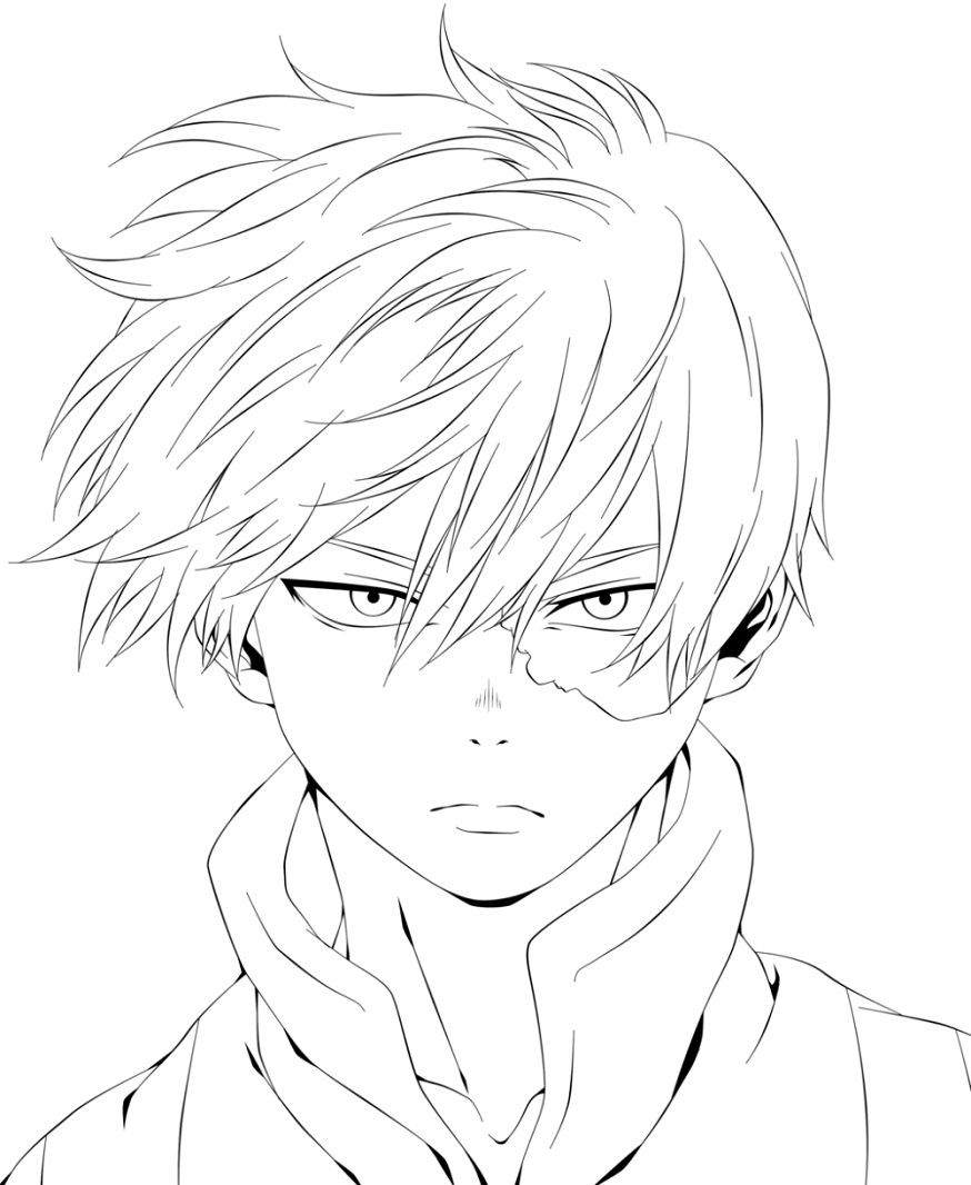 Todoroki Shouto 2 Coloring Page Anime Coloring Pages