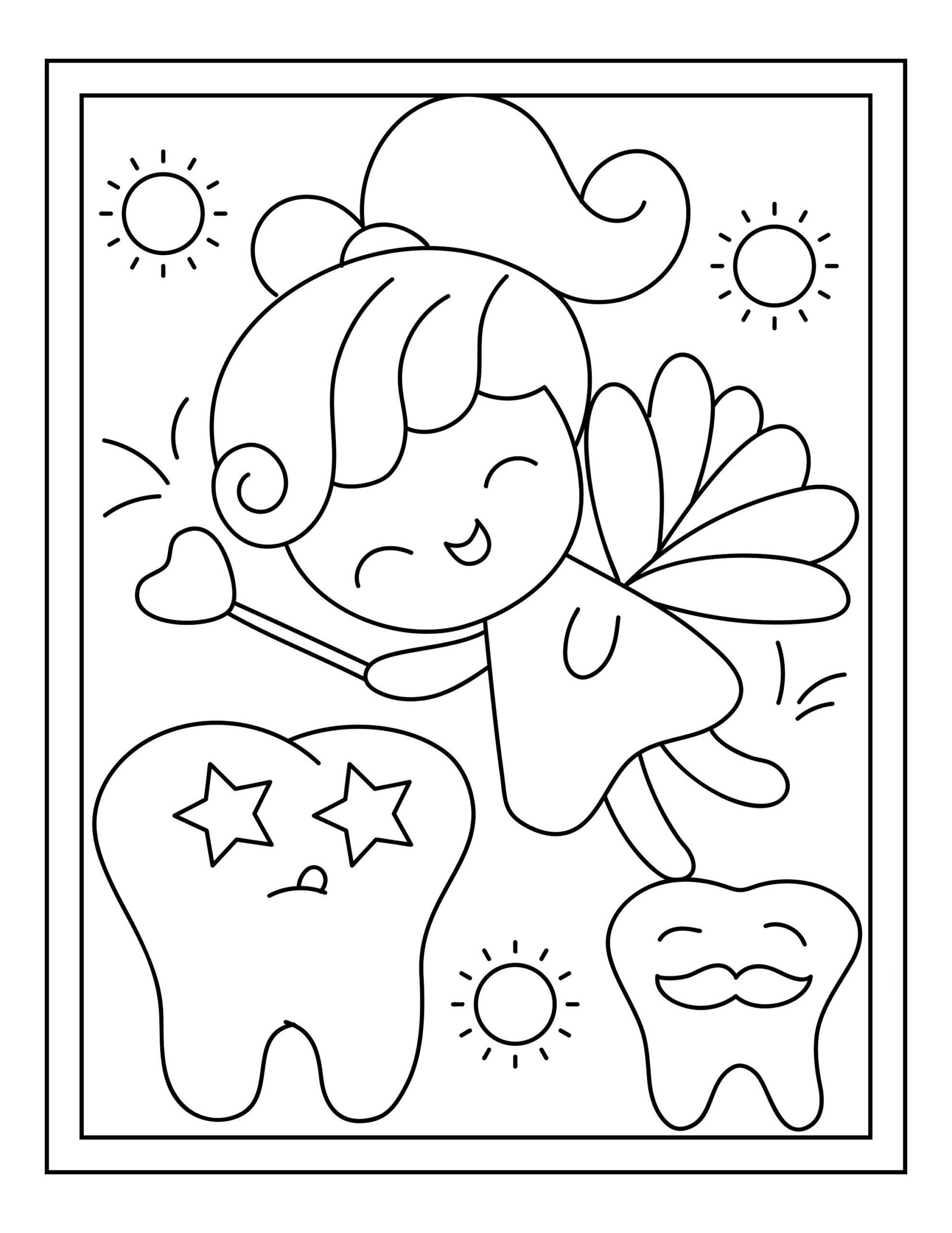 Tooth Fairy Printable 16 Coloring Pages Etsy