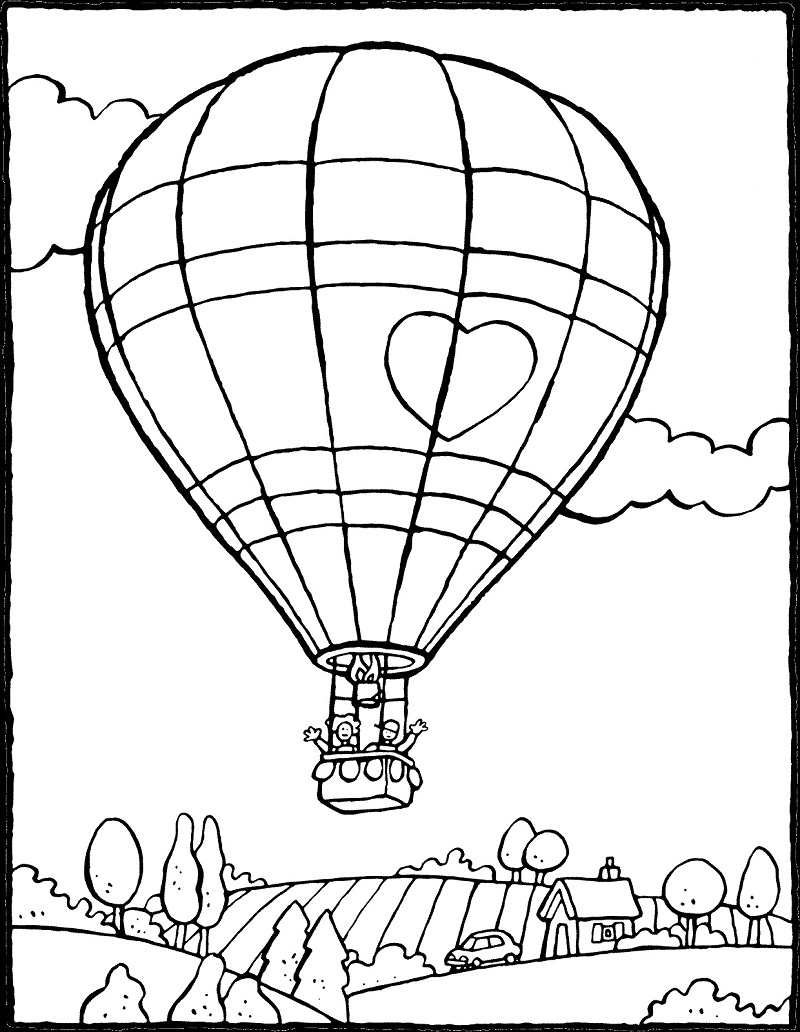 Coloring Pages Hot Air Balloons