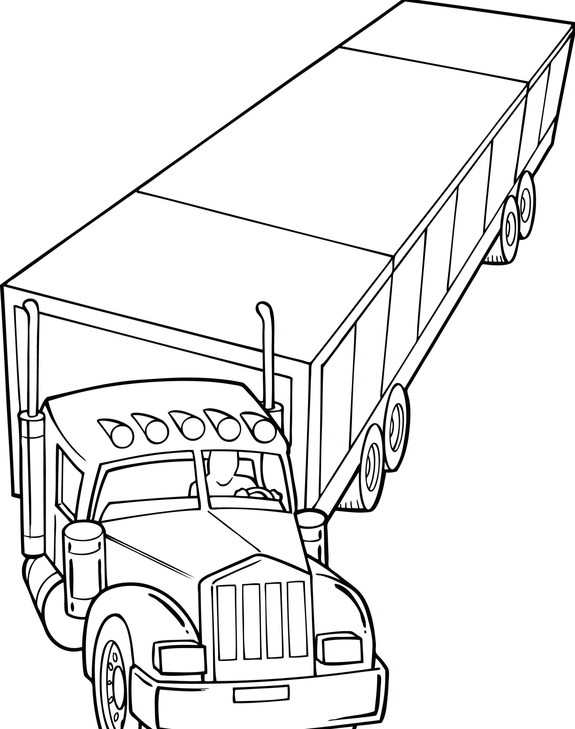Tractor Trailer Truck Coloring Pages Free Download Gmbar Co