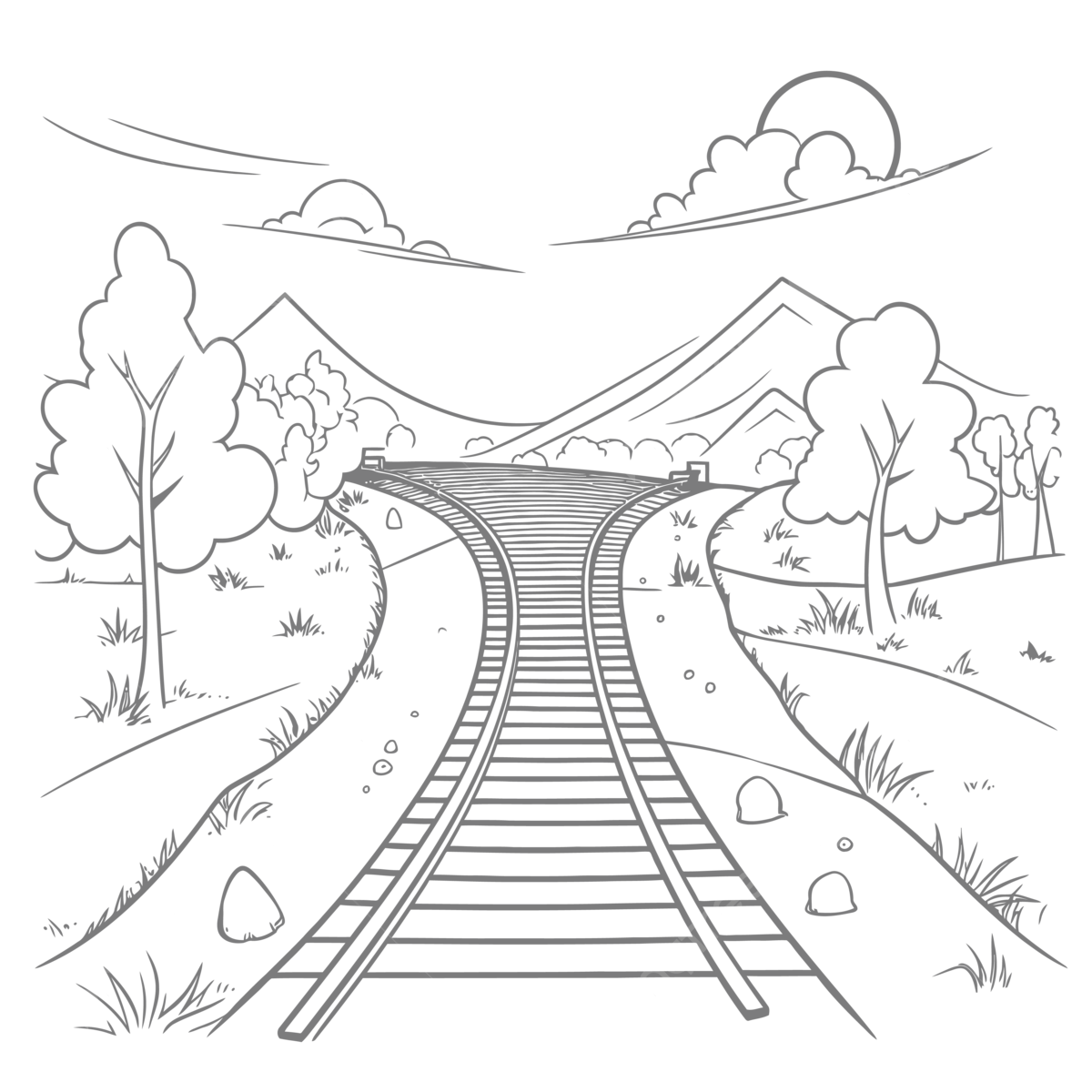 Train Tracks Coloring Pages