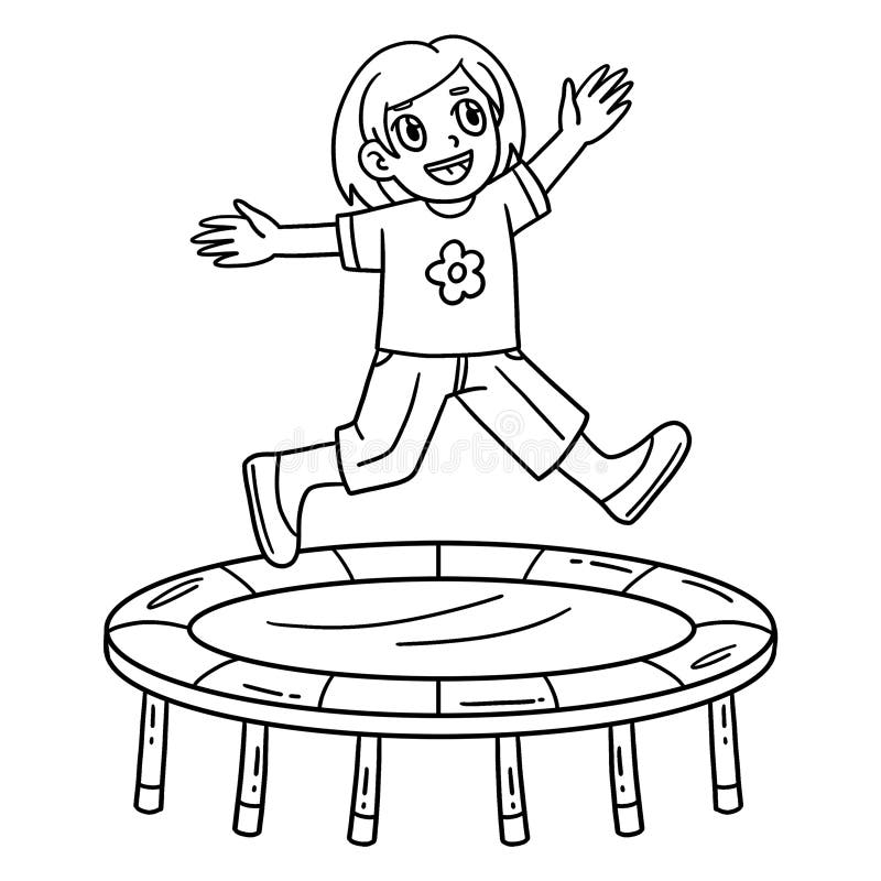 Trampoline Coloring Page
