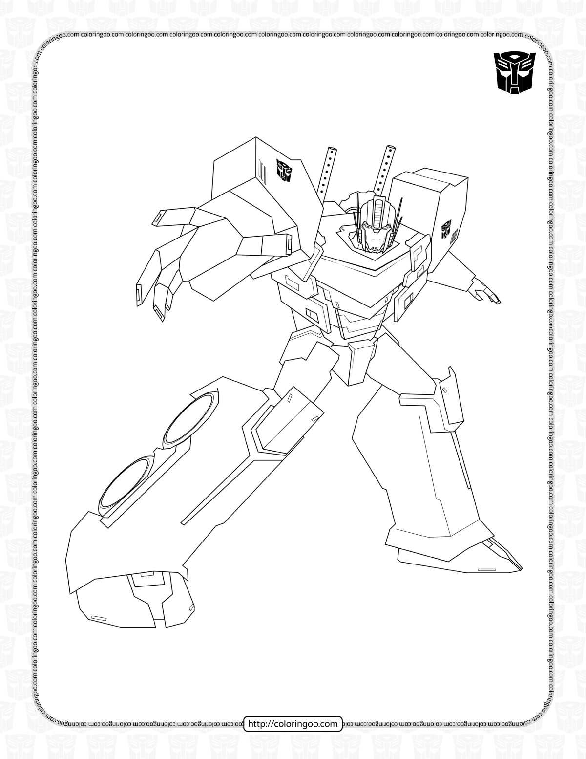 Transformers Optimus Prime Coloring Pages