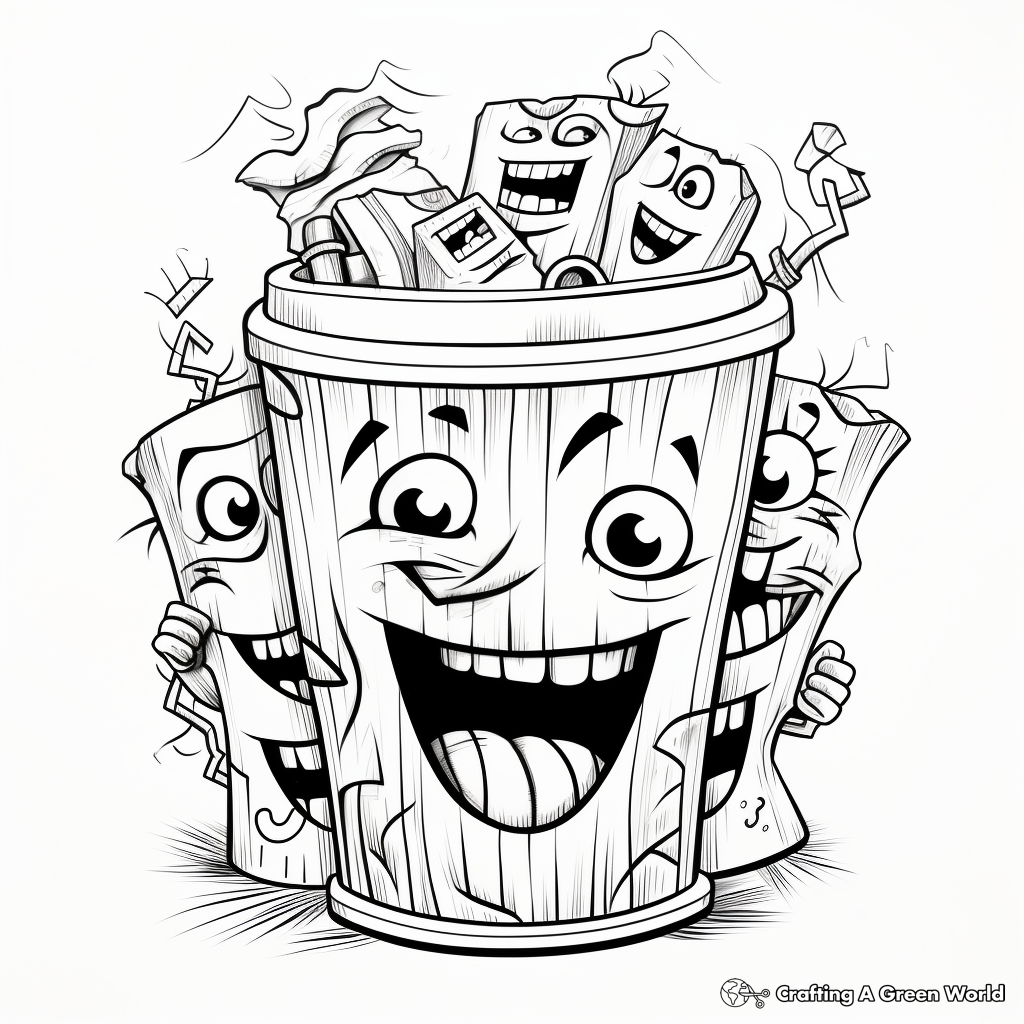 Trash Can Coloring Pages Free Printable