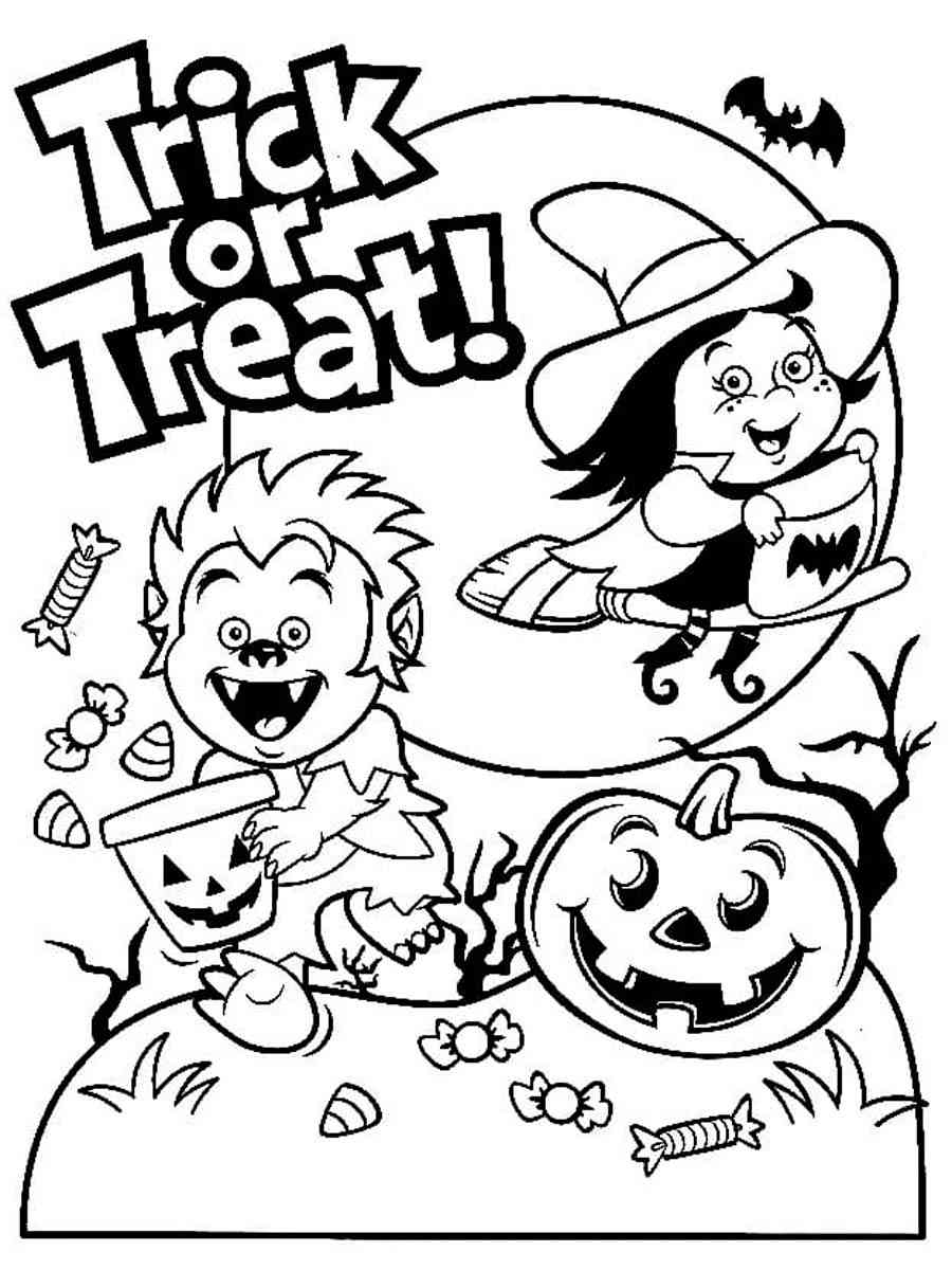 Trick Or Treat Coloring Page Free Printable