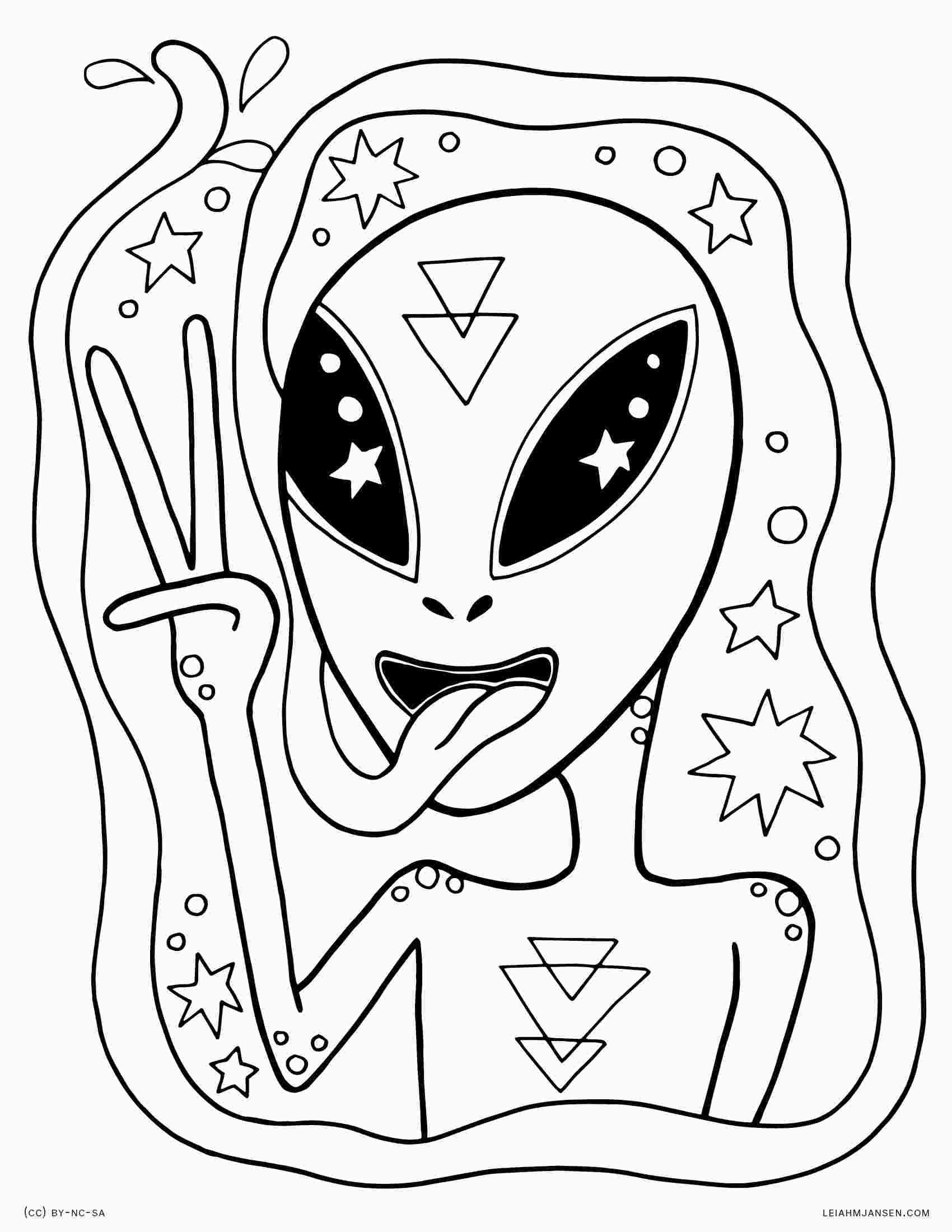 Trippy Alien Coloring Pages Space Coloring Pages Detailed Coloring Pages Coloring Pages