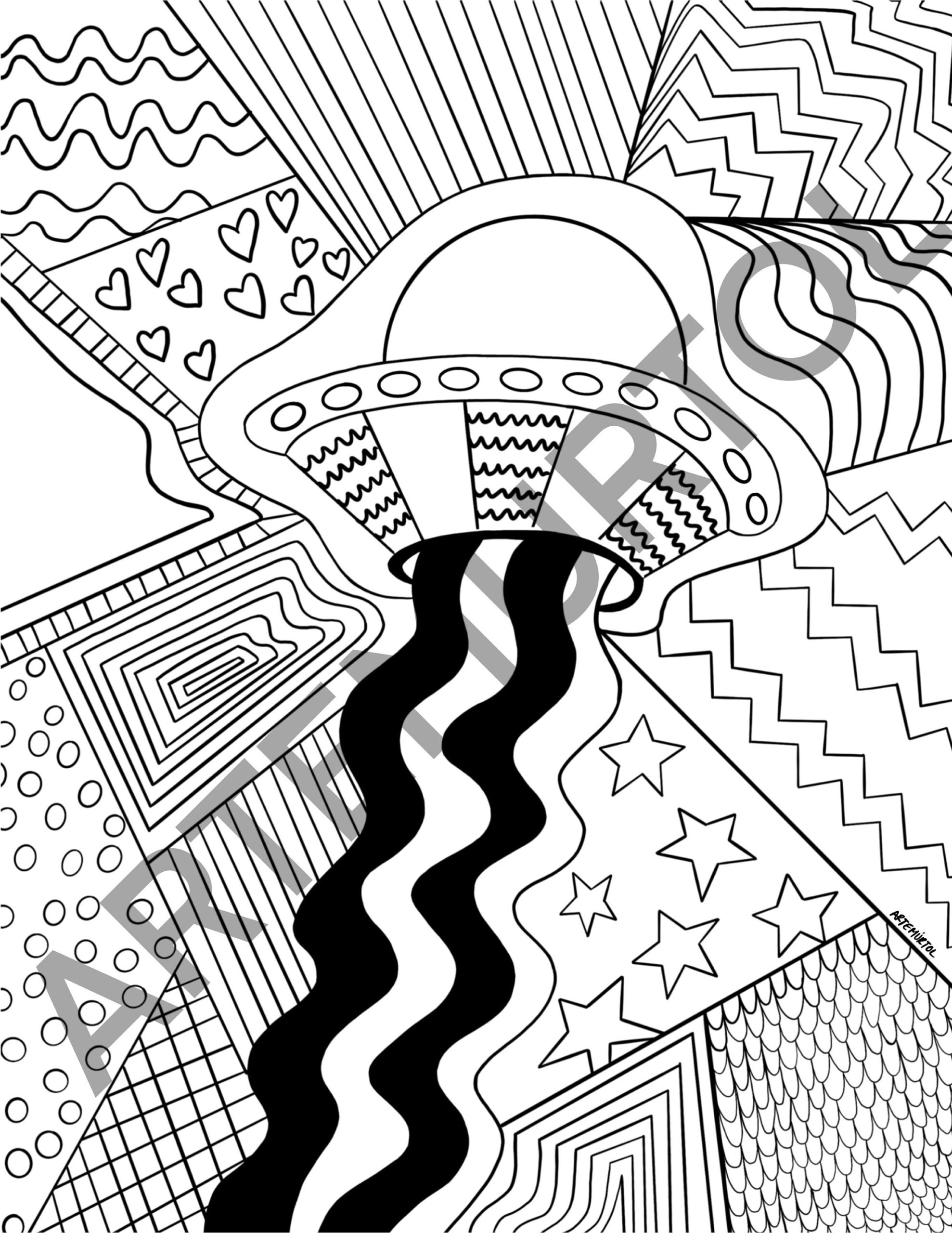 Trippy Printable Coloring Pages