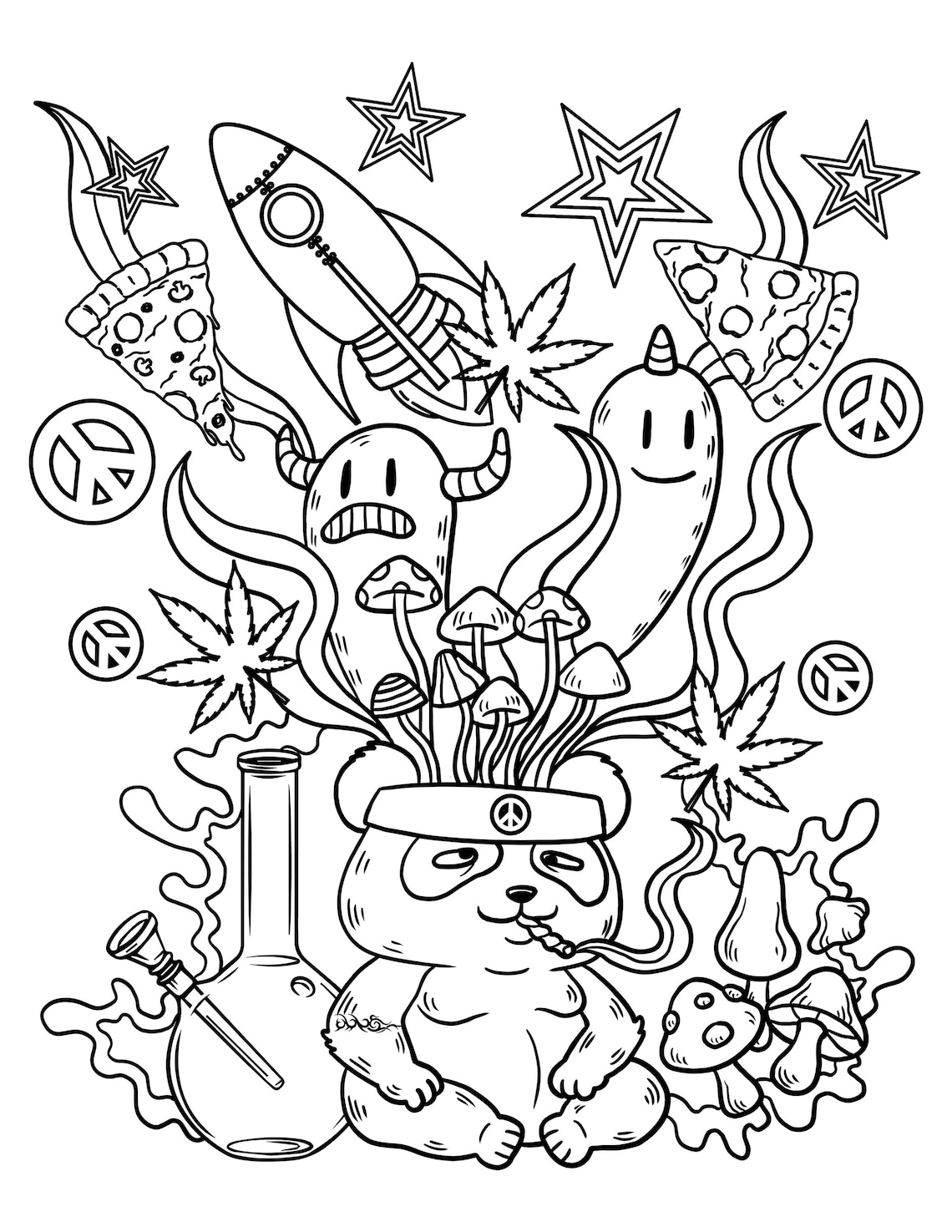 Psychedelic Trippy Coloring Pages