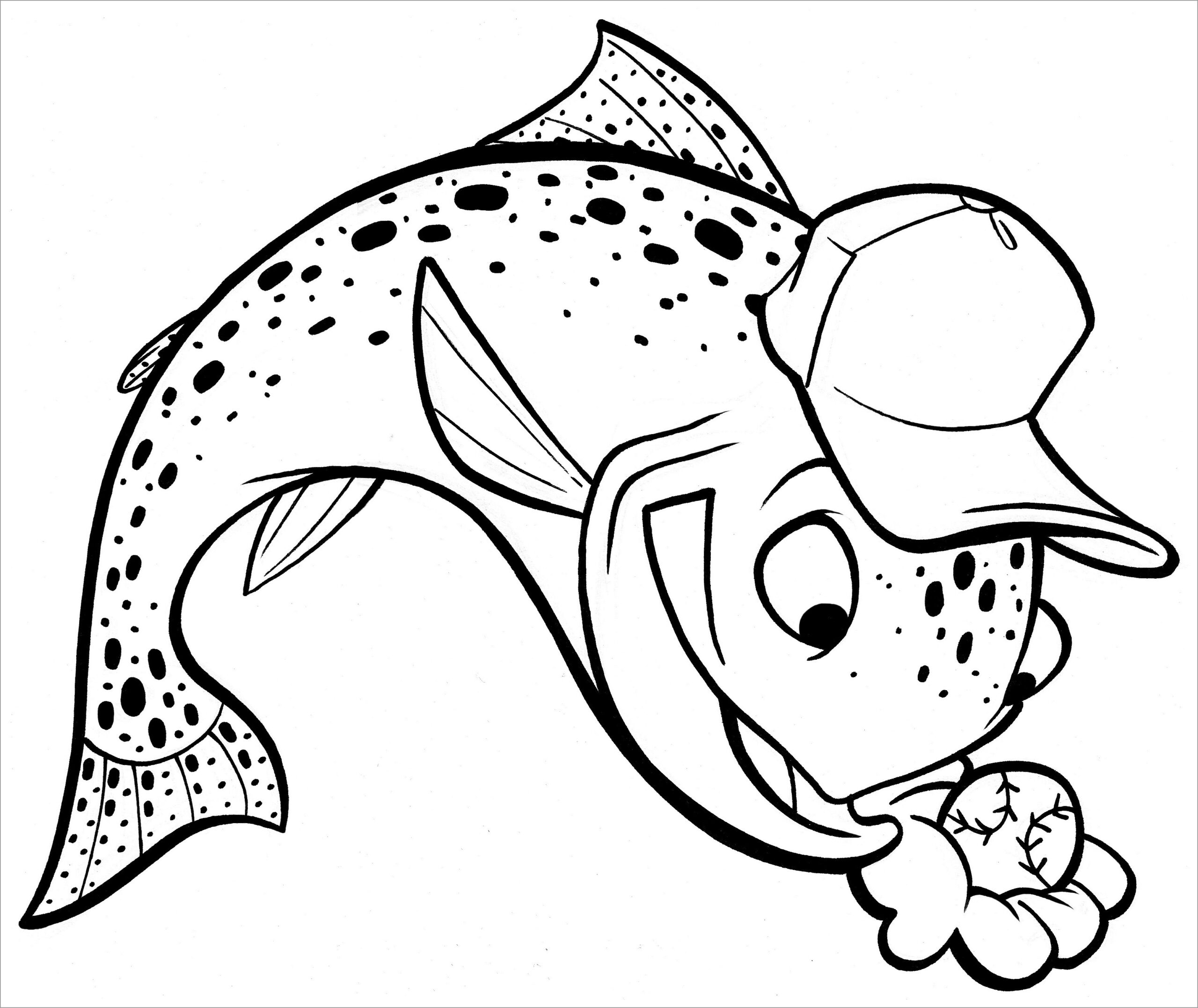 Trout Coloring Pages Brook Fish Printable Fishing Outline Book Adult Zoey Color Drawing Speckled