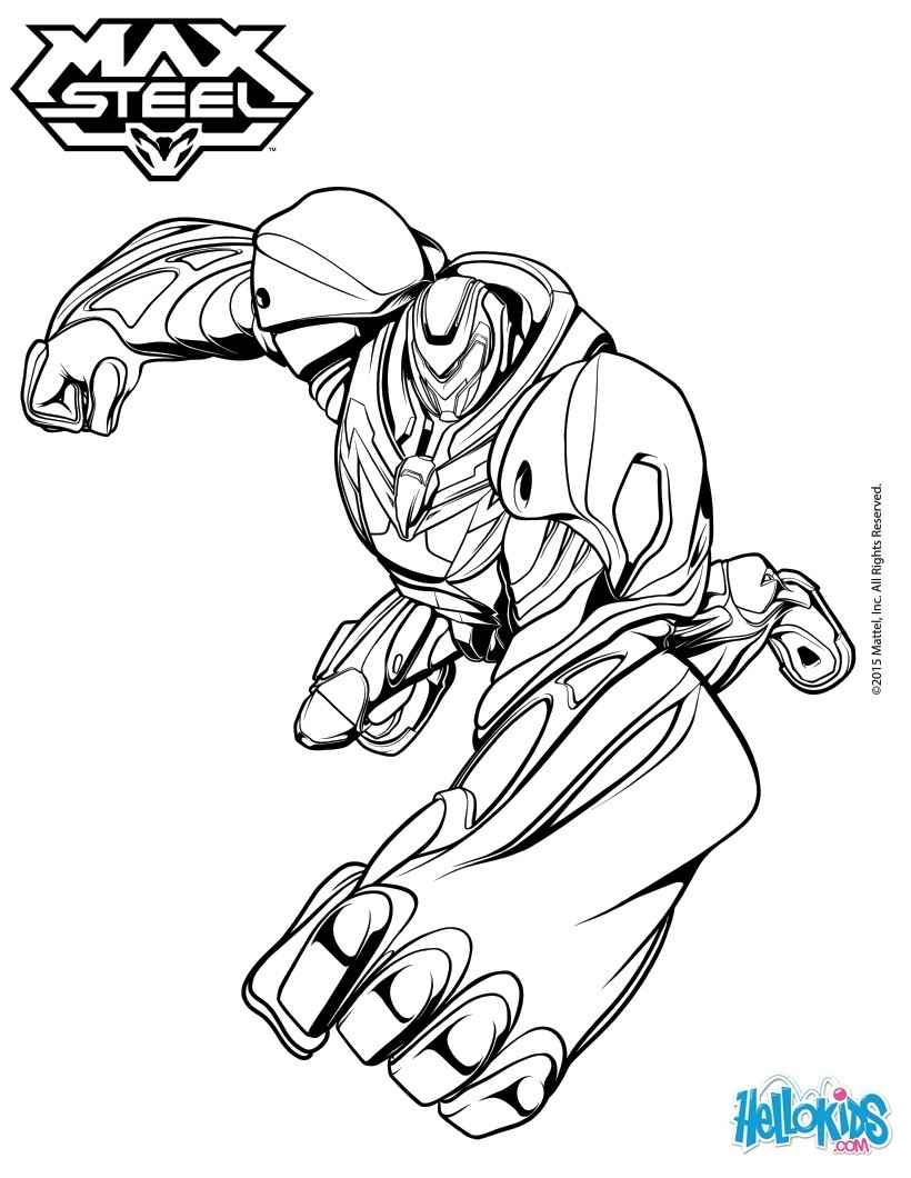 Turbo Max Steel Coloring Pages Hellokids