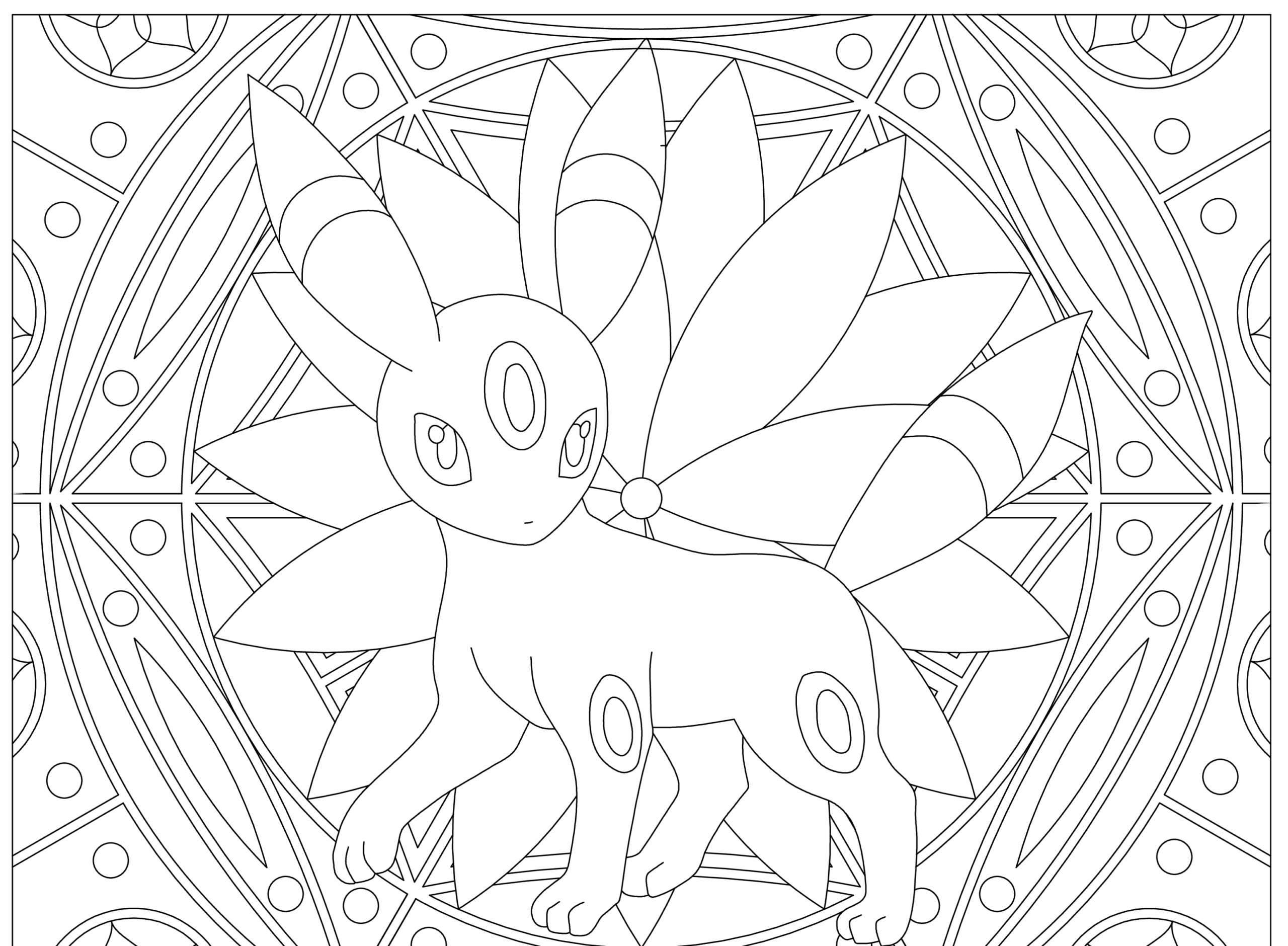 Umbreon Coloring Pages Free Printable Activity Shelter