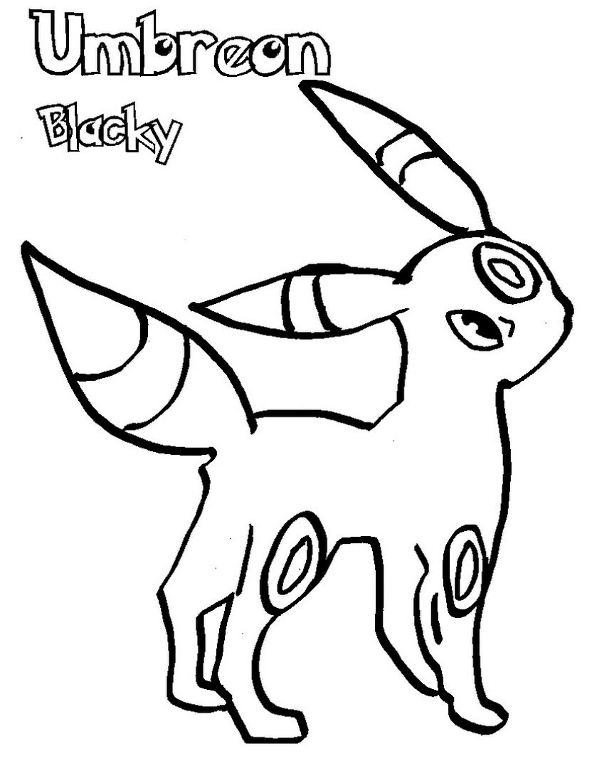 Umbreon Pokemon Coloring Pages Printable Free Pokemon Coloring Pages