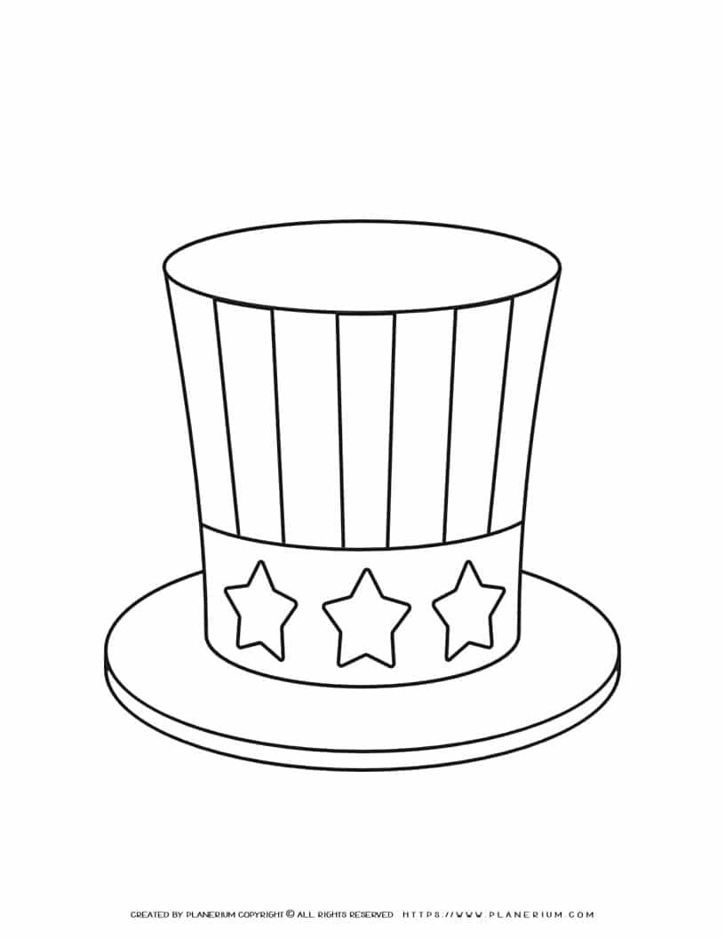 Uncle Sam Hat Coloring Page