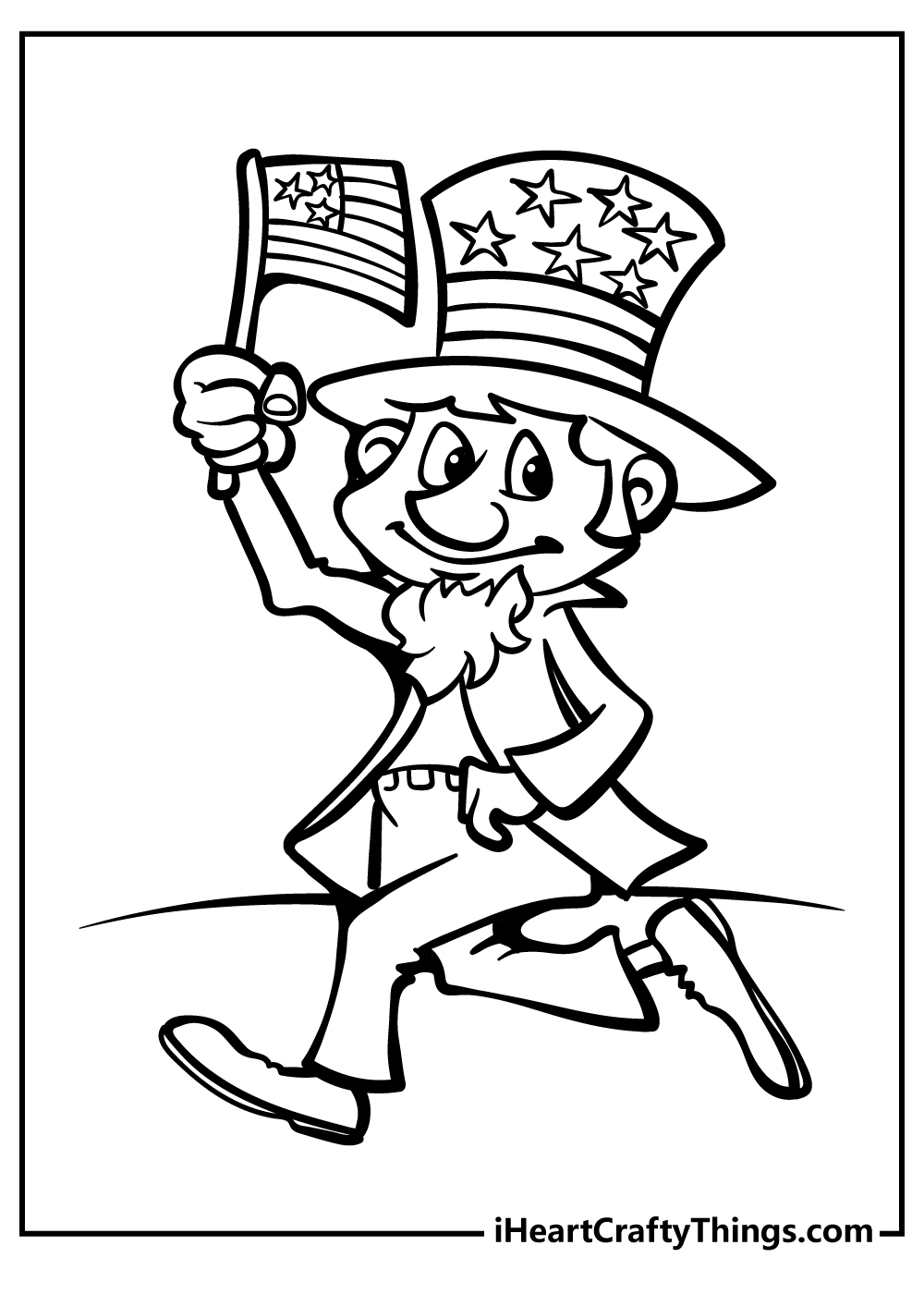 Uncle Sam S Hat Coloring Page Twisty Noodle 43 OFF