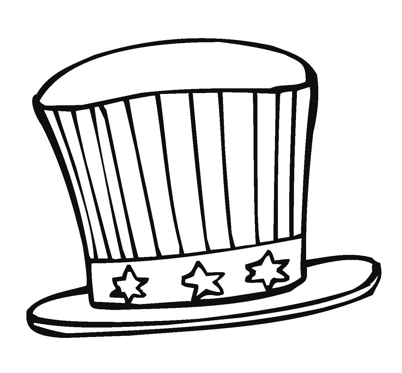 Uncle Sams Hat Coloring Page Sketch Coloring Page