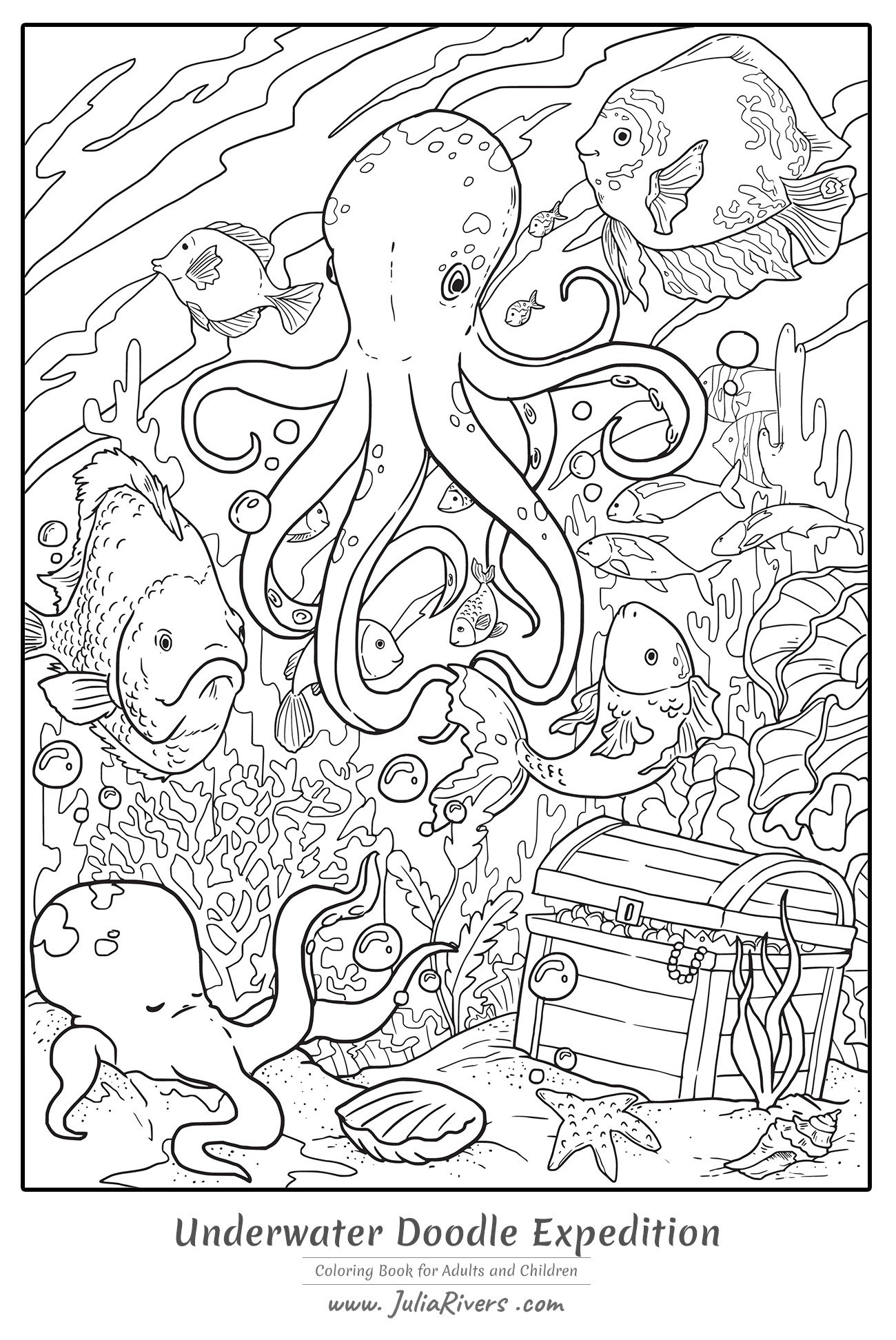 Underwater Doodle Expedition Water World Coloring Pages For Adults