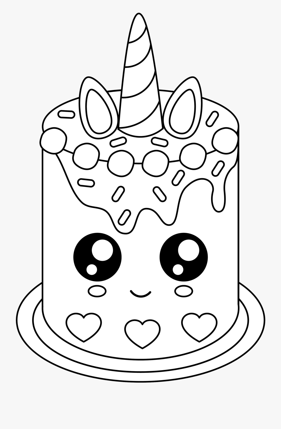Unicorn Cake Coloring Pages
