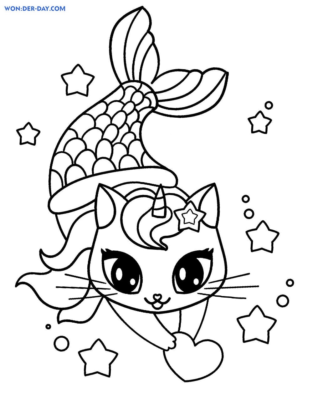 Unicorn Cat Coloring Pages Free Coloring Pages