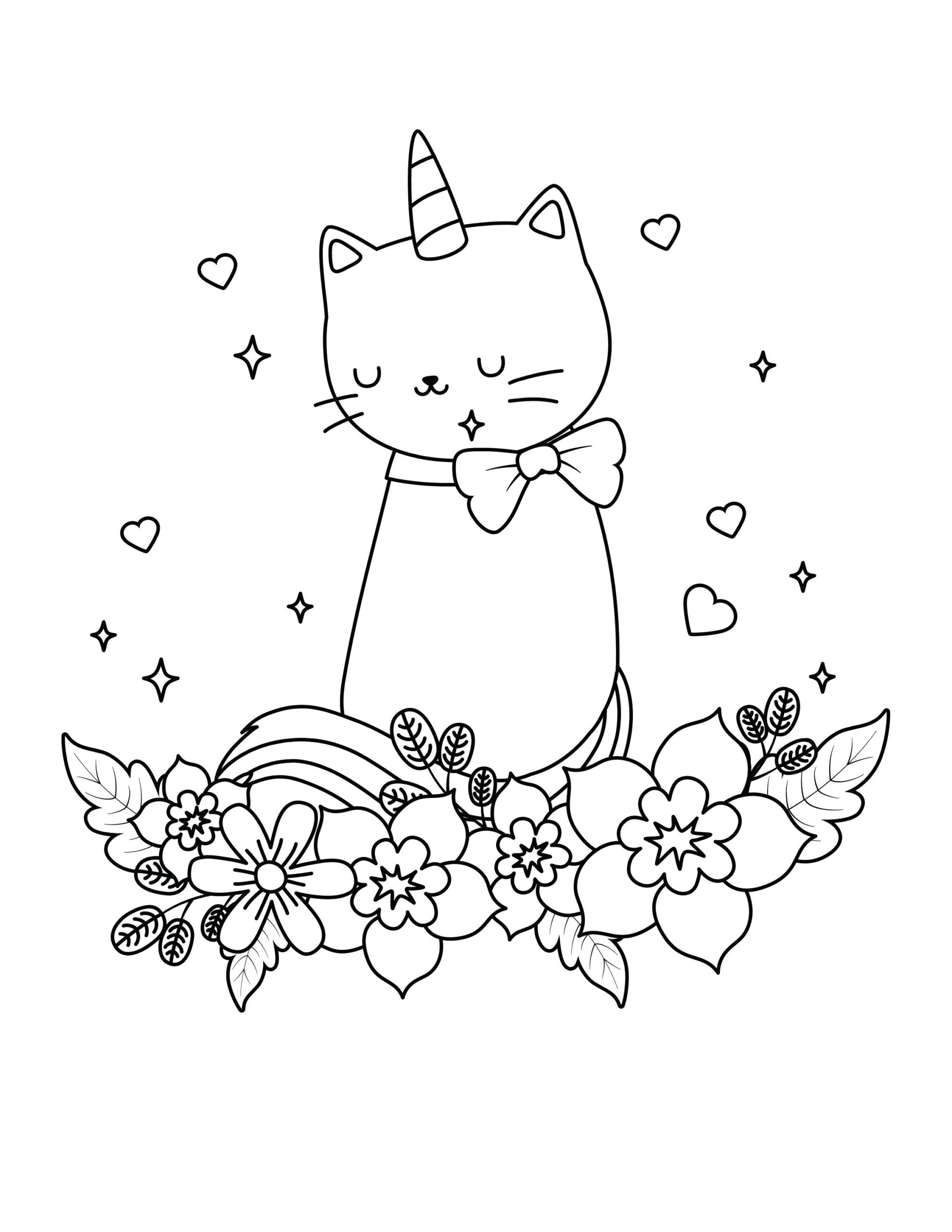Unicorn Cat Coloring Pages To Print