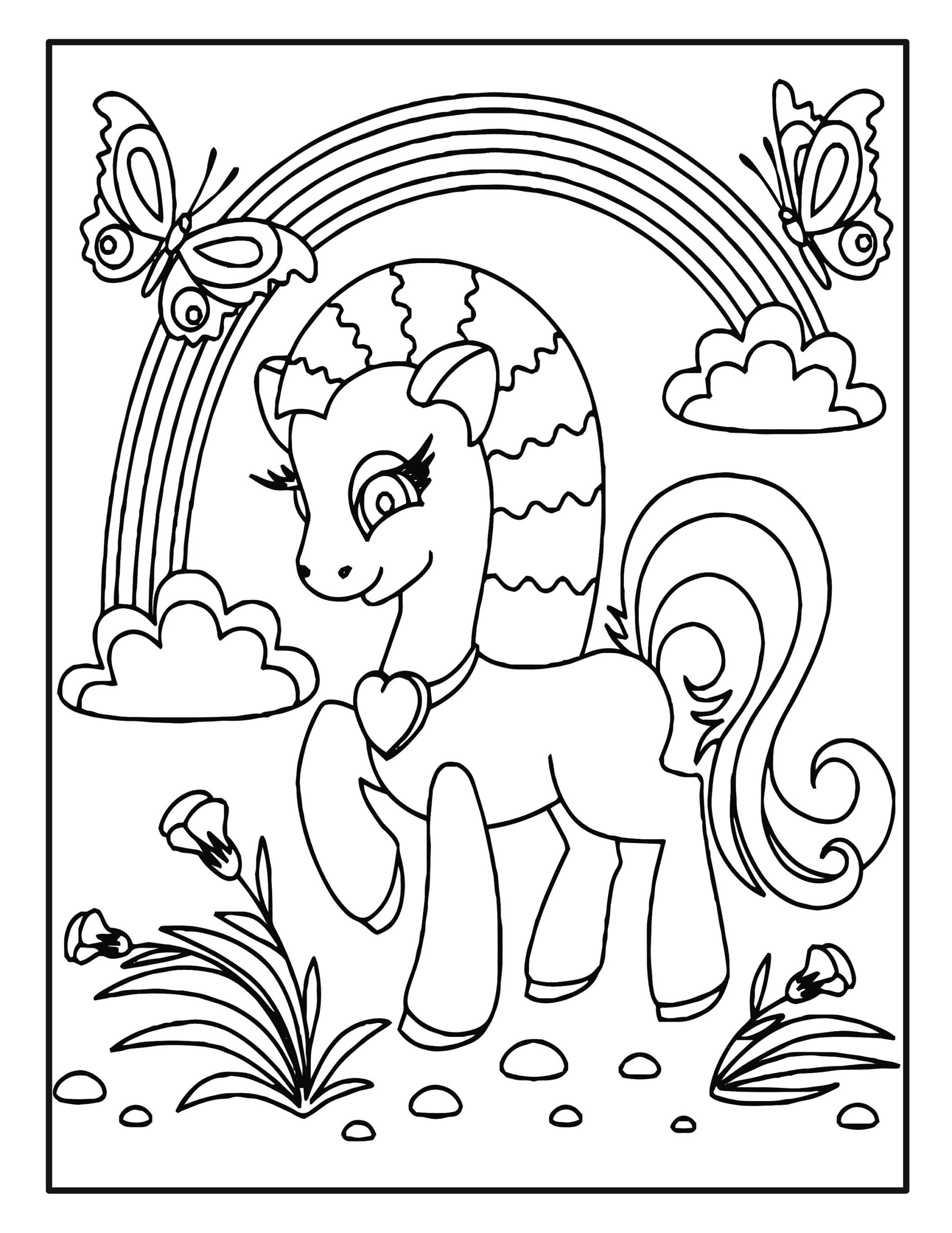 Unicorn Coloring Book Pages For Kids 50 Unicorn Coloring Pages For Kids Etsy UK