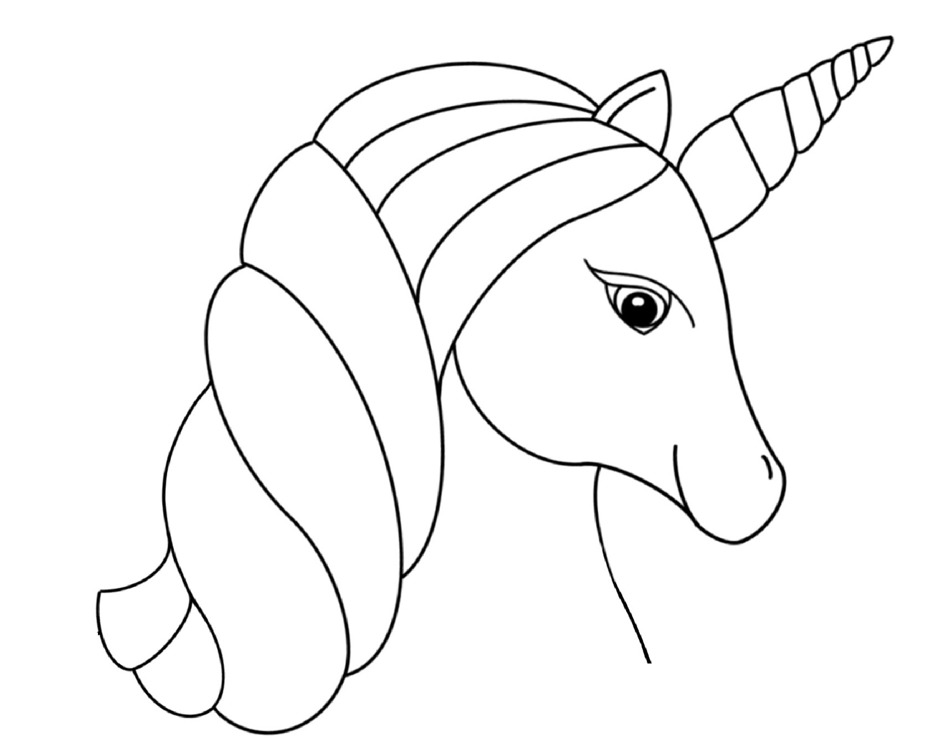 Unicorn Face Coloring Page