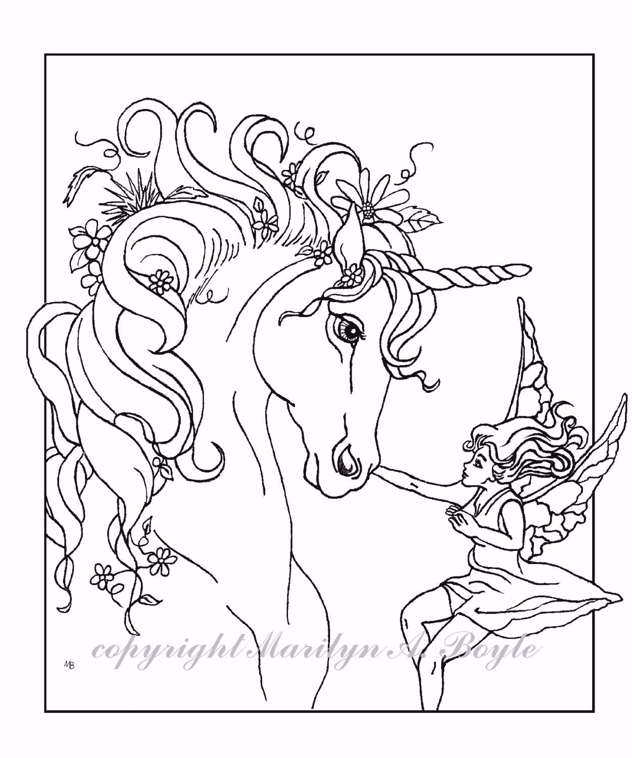 Unicorn Coloring Pages For Adults Easy Coloring Pages