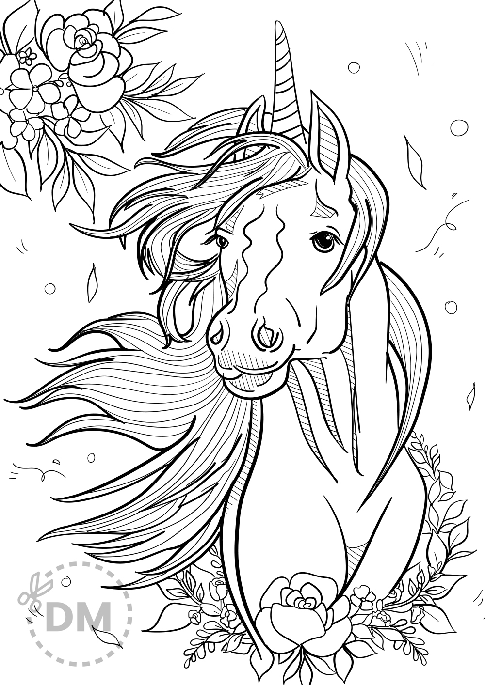 Unicorn Face Coloring Page For Teens And Adults Diy Magazine