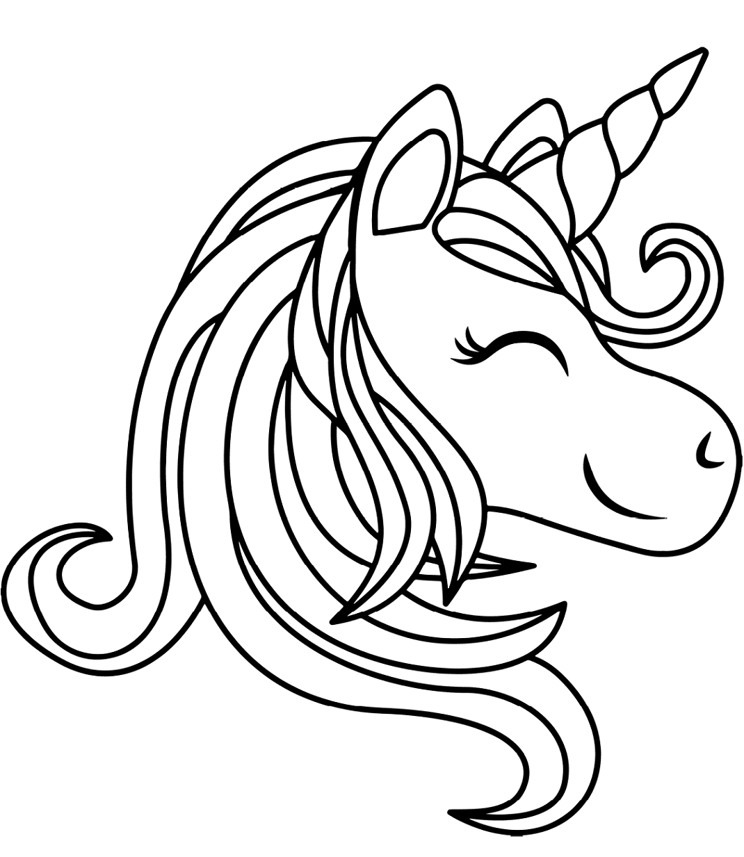 Unicorn Head Smiling Coloring Page Free Printable Coloring Pages For Kids