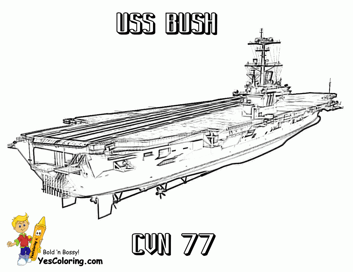 Us Navy Aircraft Carrier Coloring Pages Sketch Coloring Page