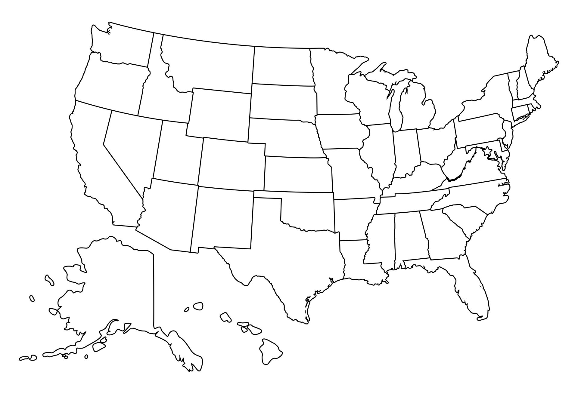 Us Map Coloring Page