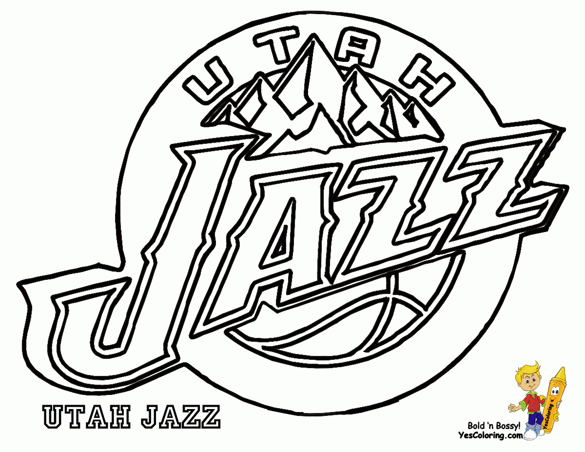 Utah Jazz Logo Coloring Page Coloring Home