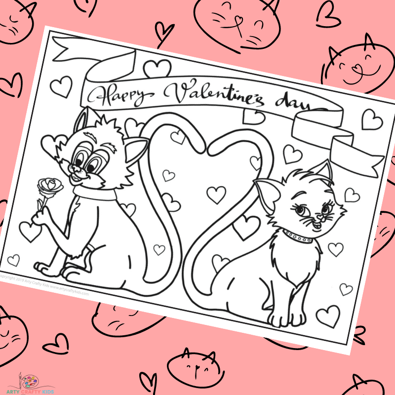 Valentine Kitten Coloring Page Woo Jr Kids Activities