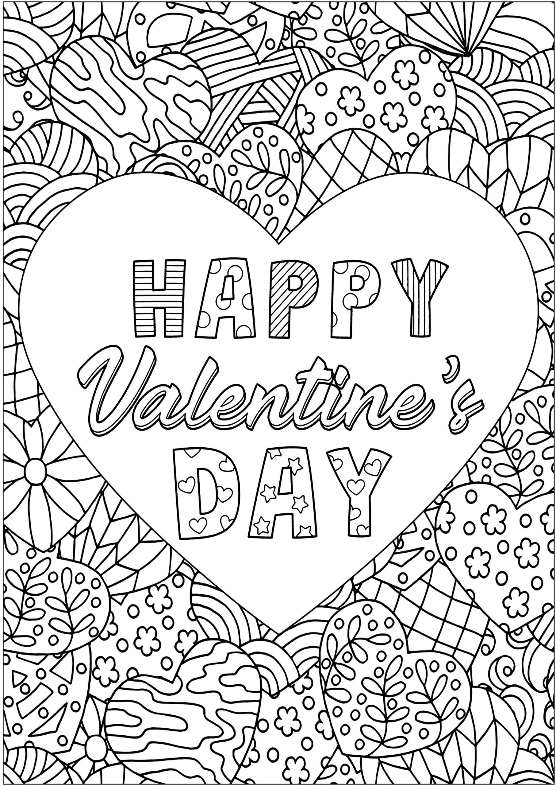 Valentine S Heart With Intricate Designs Valentine S Day Adult Coloring Pages