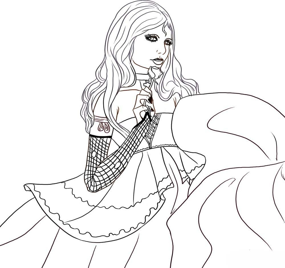 Vampire Girl Coloring Pages To Printable