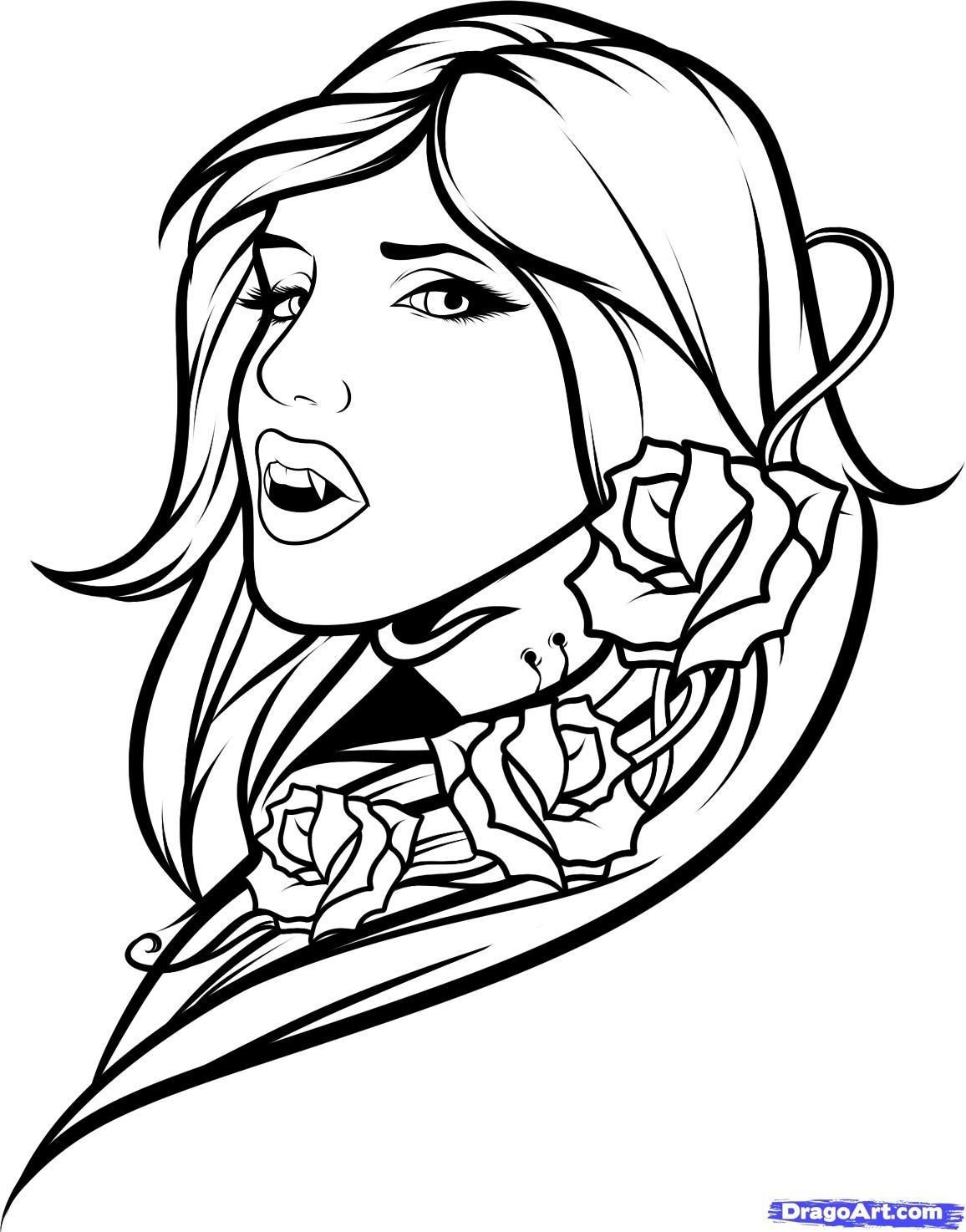Girl Vampire Coloring Pages