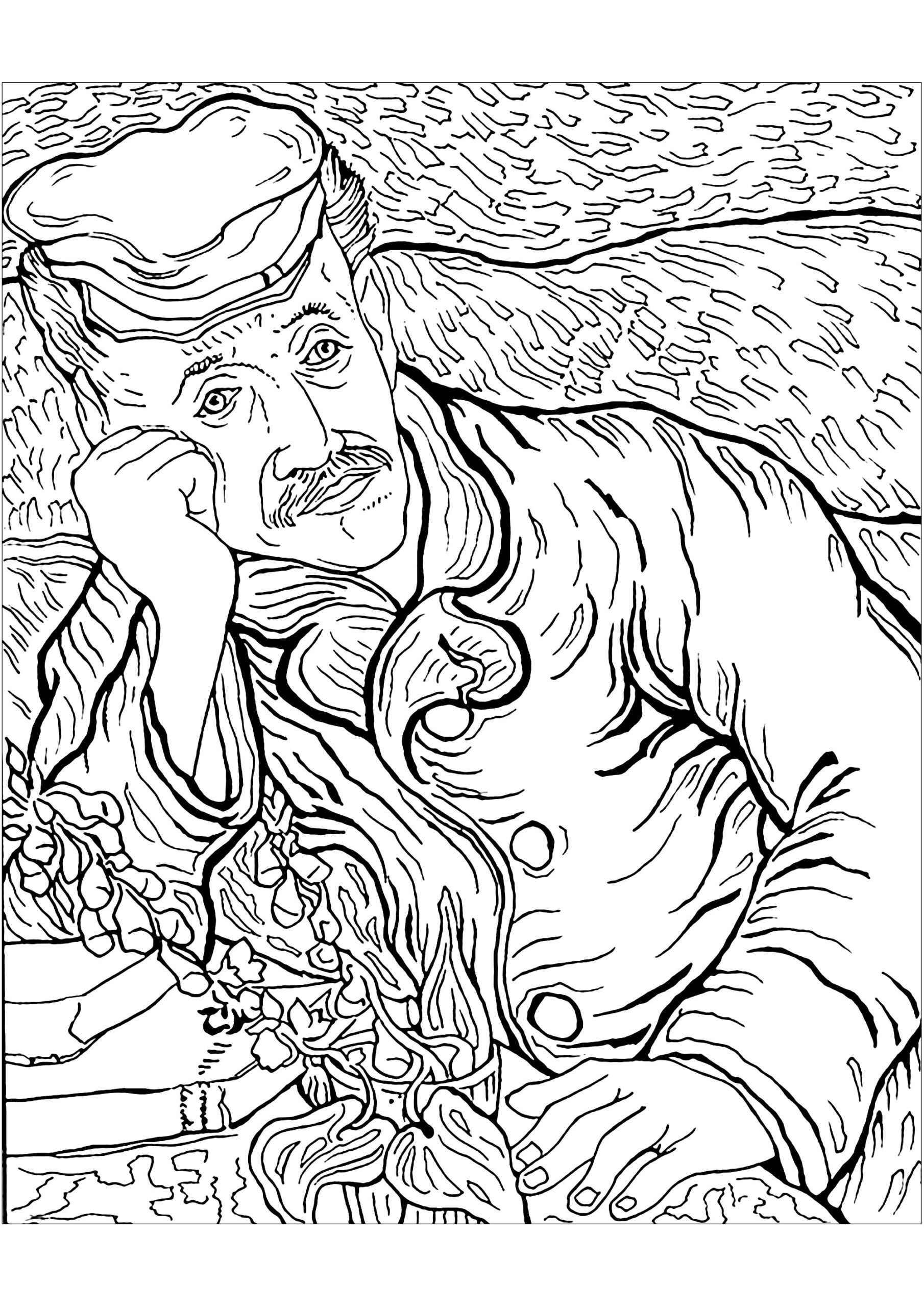 Van Gogh S Coloring To Download For Free Vincent Van Gogh Coloring Pages For Kids