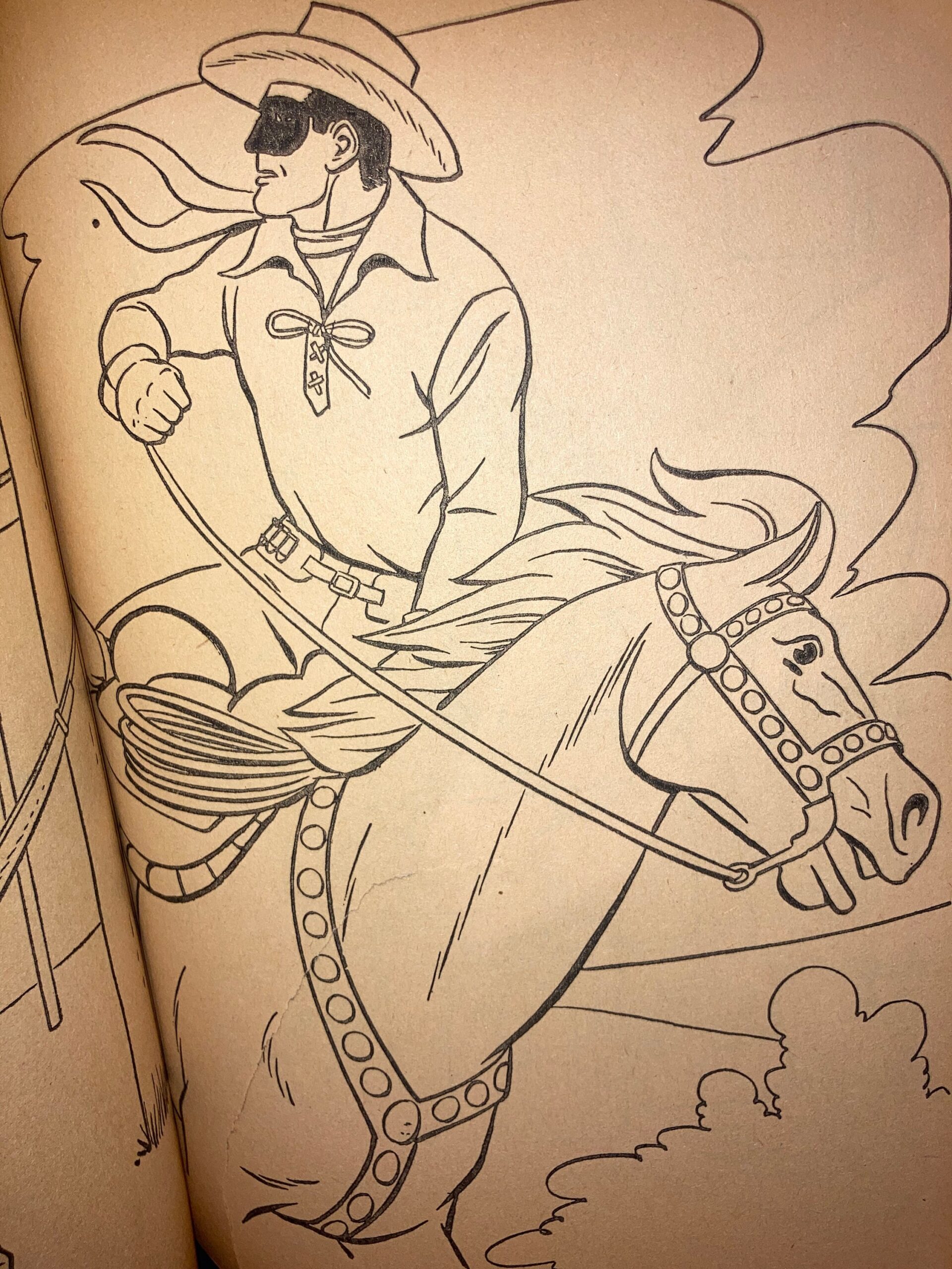 Vintage 1954 The Lone Ranger Coloring Book Whitman Publishing Original Authorized Edition