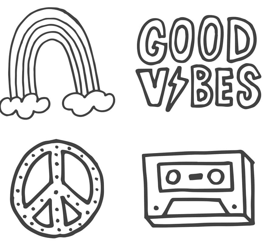 VSCO Girl Good Vibes Only Coloring Page Free Printable Coloring Pages For Kids