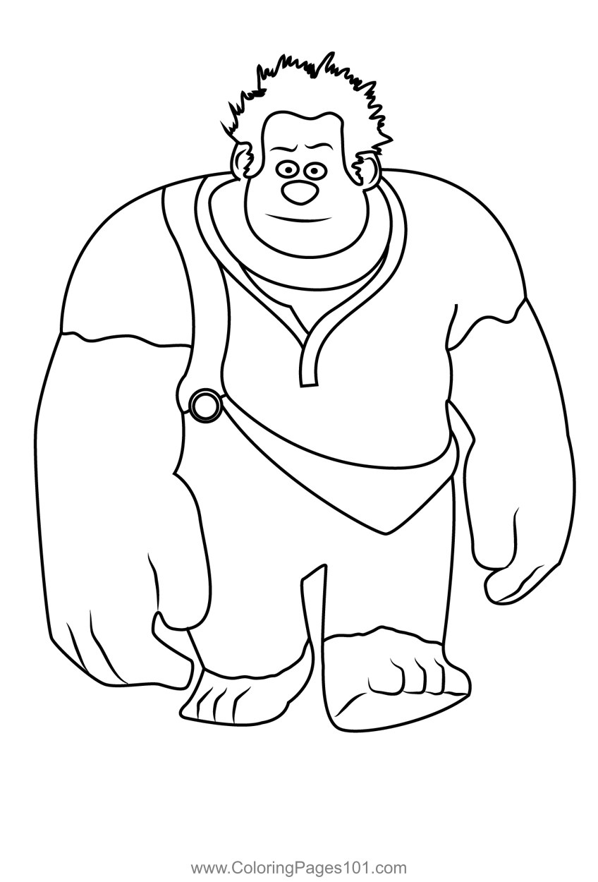 Walking Wreck It Ralph Coloring Page For Kids Free Wreck It Ralph Printable Coloring Pages
