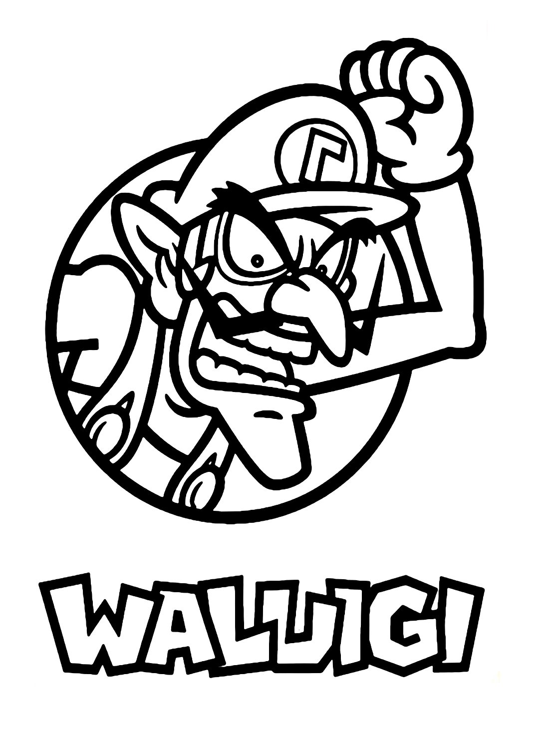 Waluigi Coloring Page