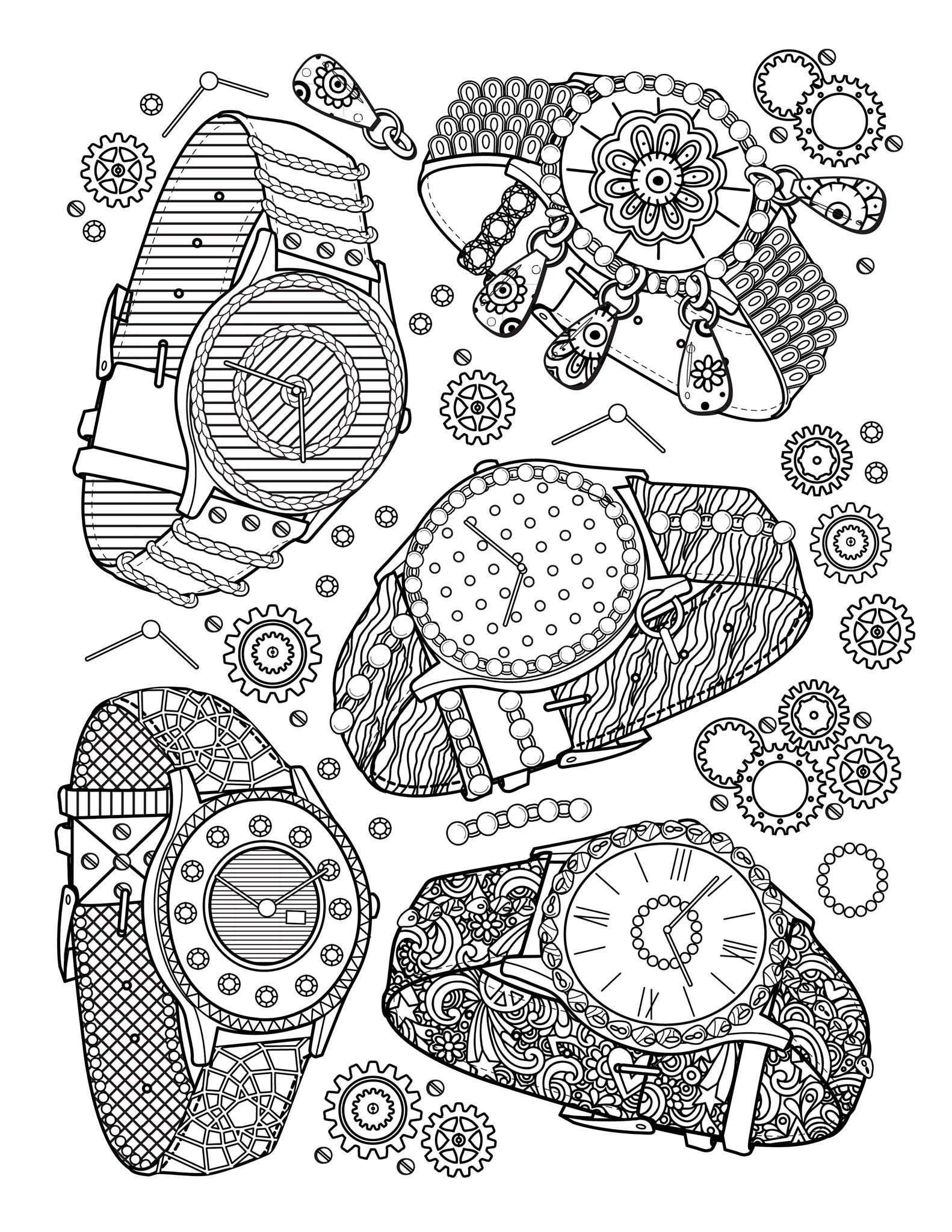 Watches A Page From The Best Jewelry Adult Coloring Book Available HereFrom The Gallery