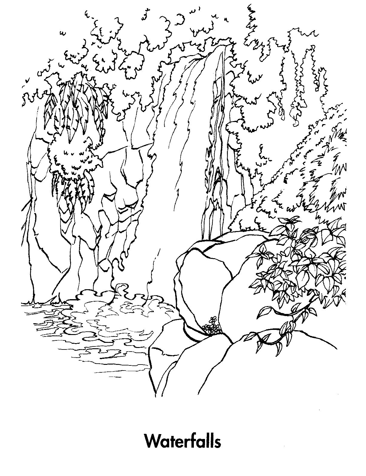 Waterfall Coloring Pages Best Coloring Pages For Kids