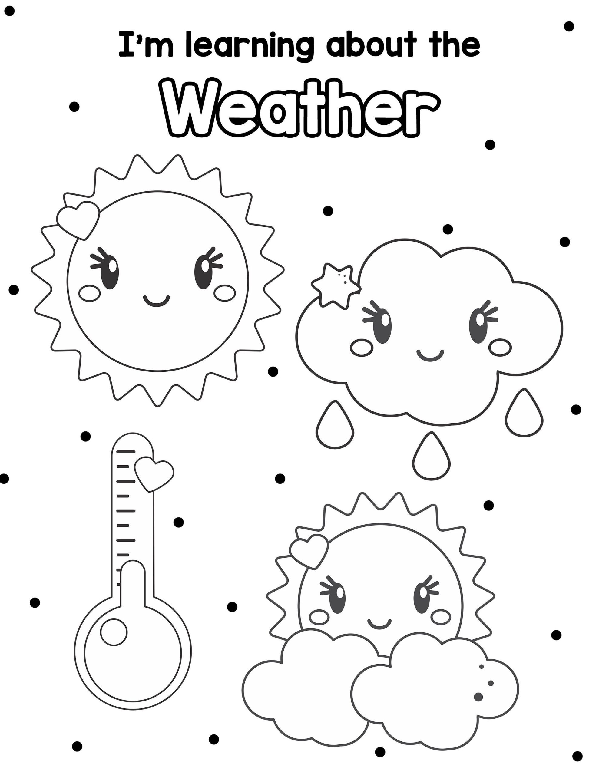 Weather Coloring Page Preschool Mothers Day Out Daycare Etsy Australia