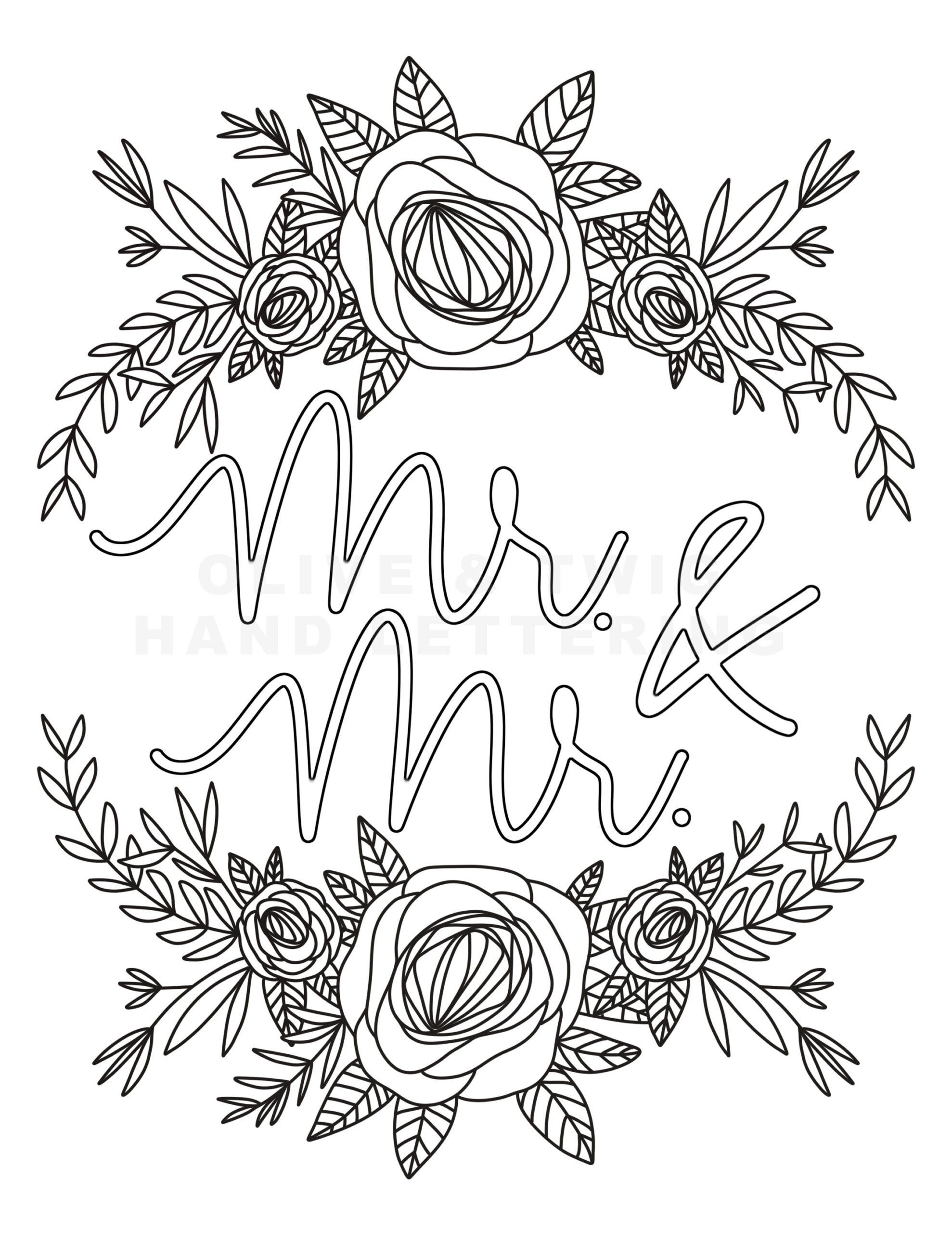Wedding Coloring Page Etsy