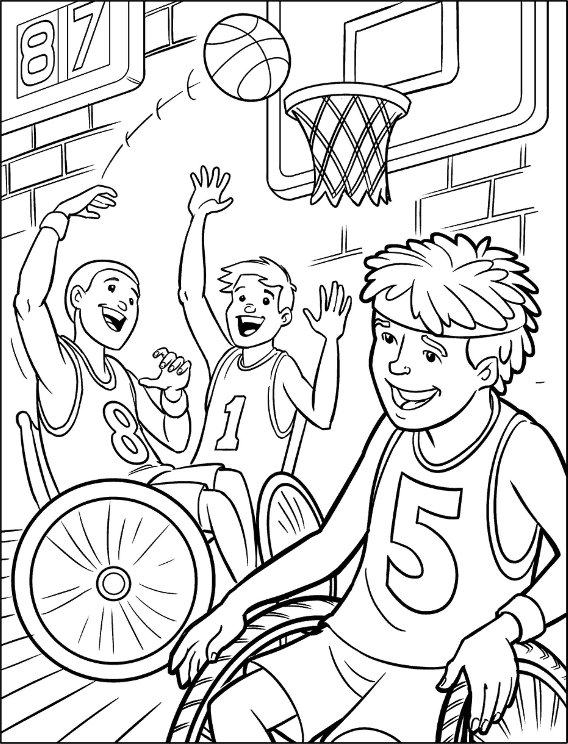 Wheelchair Coloring Disability Boy Clipart Playing Baseball Cliparts Kids Clip Pages Disabled