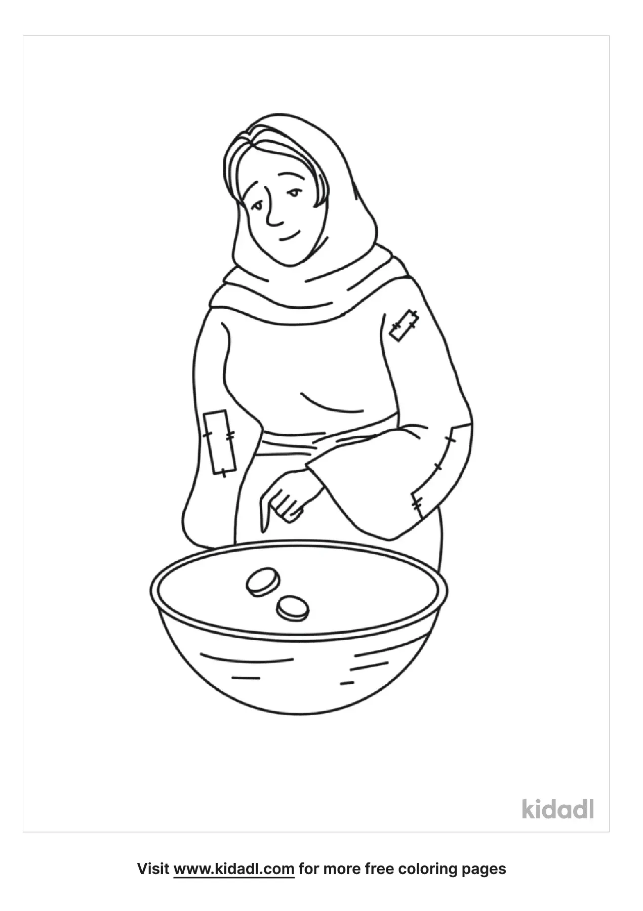 Widow Offering Coloring Pages Parables Jesus Sketch Coloring Page