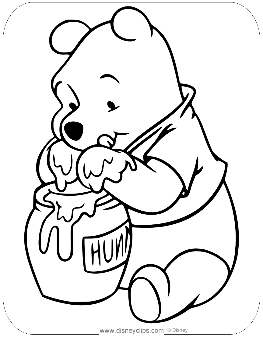 Winnie The Pooh Honey Coloring Pages Disneyclips