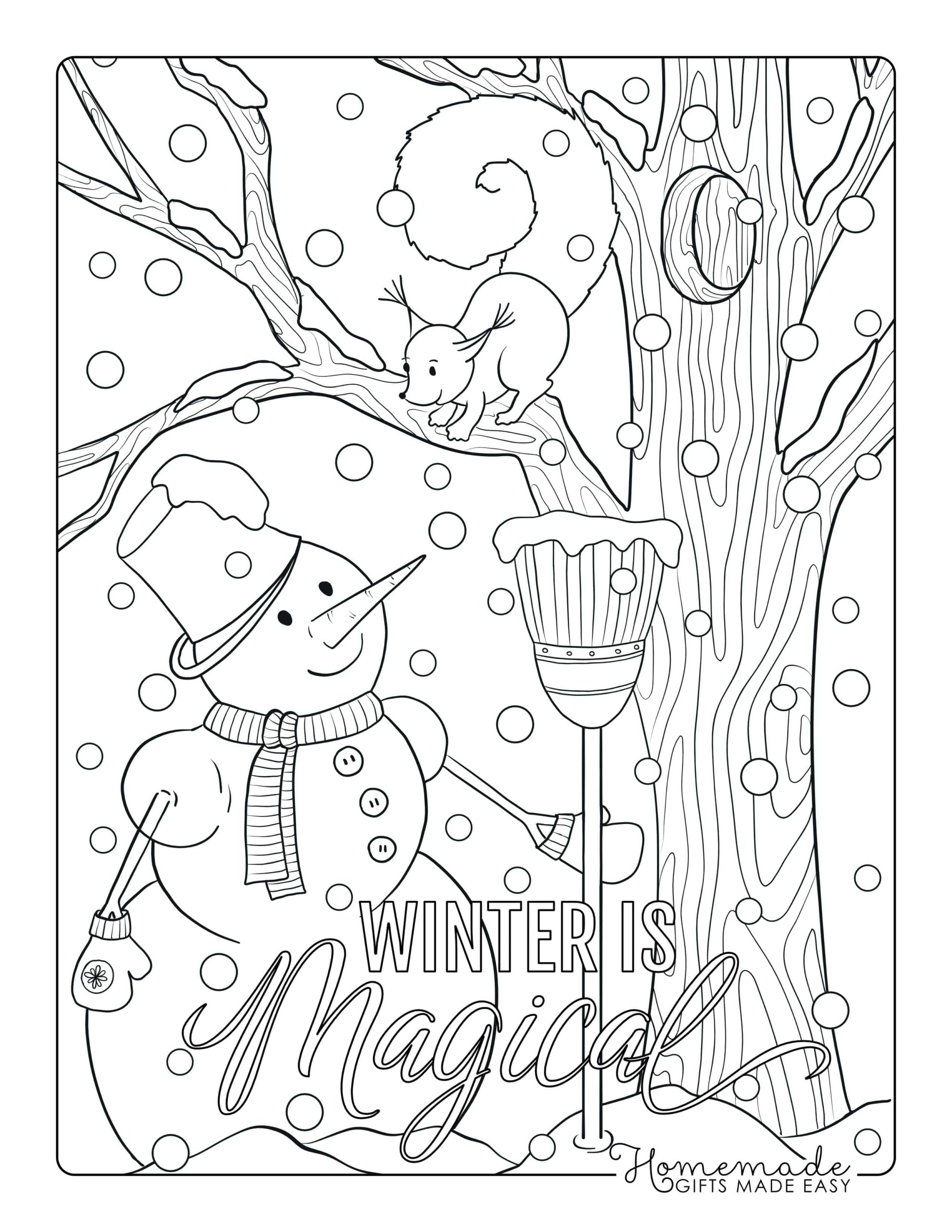 Winter Animal Coloring Pages