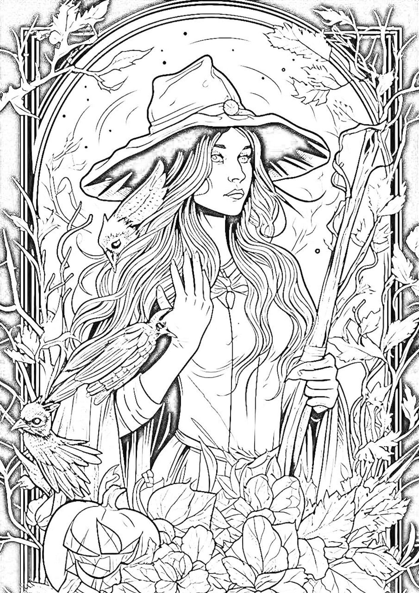 Witch Coloring Pages For Adults