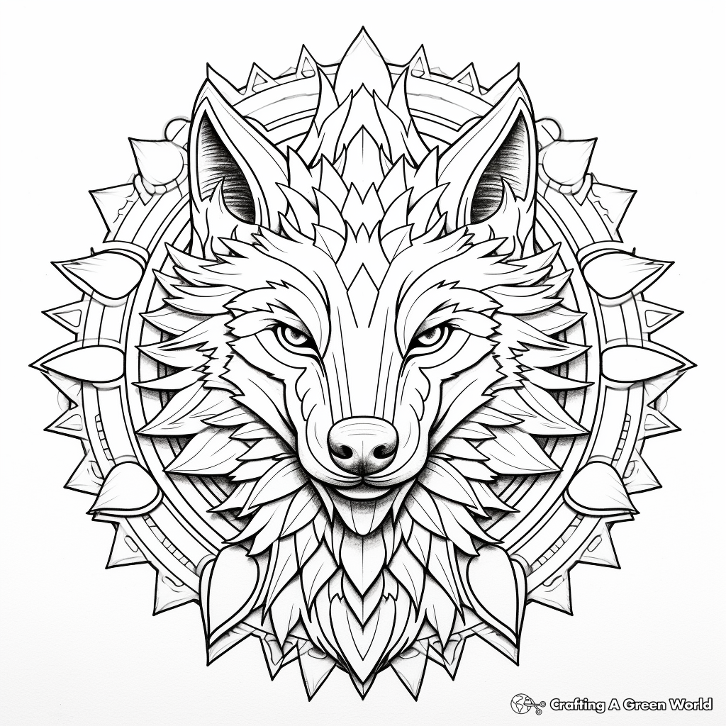 Wolf Mandala Coloring Pages